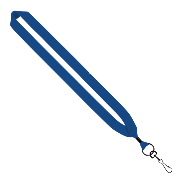 1" Cotton Lanyard with Metal Crimp & Metal Swivel Snap Hook 24