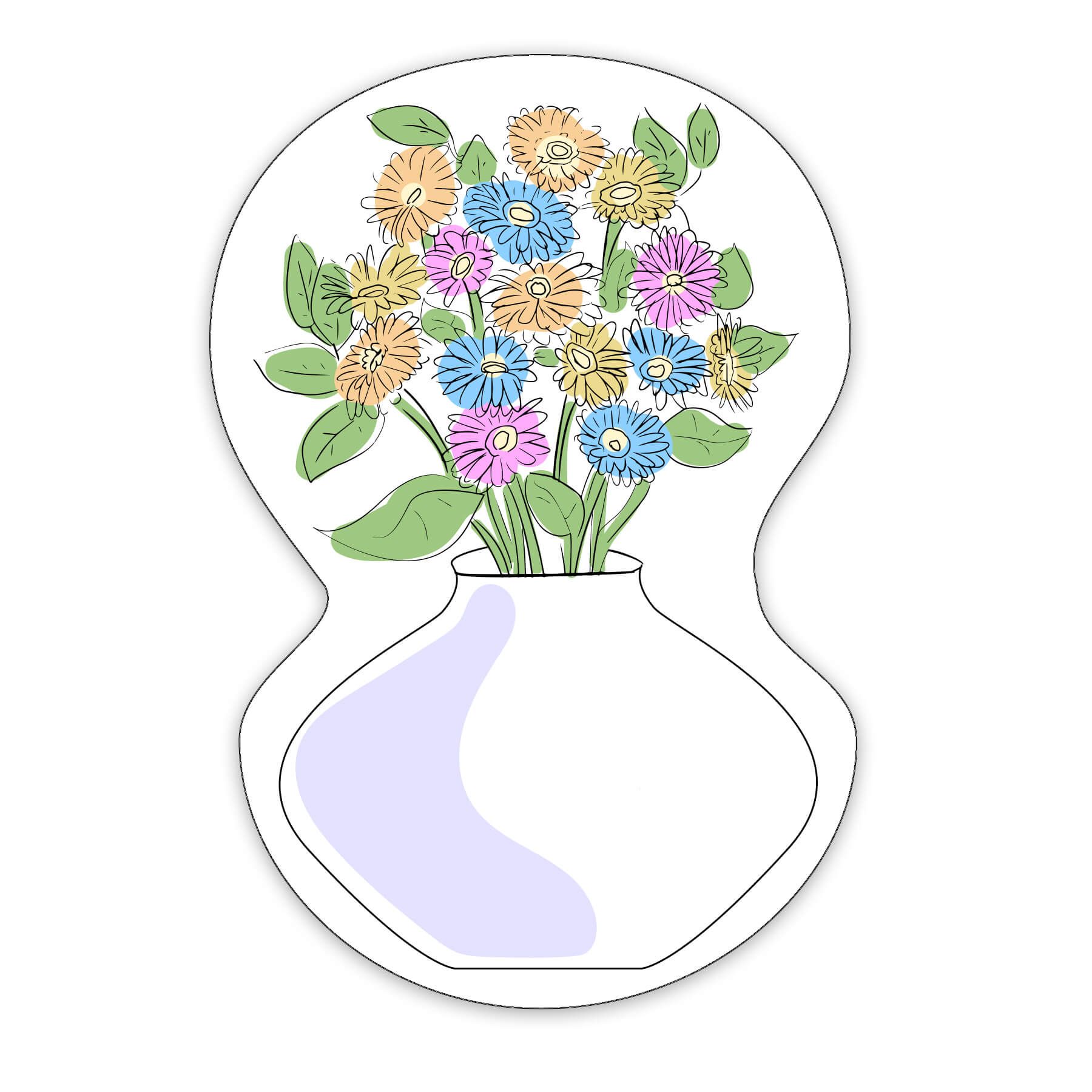 Flowers with Vase Shaped NoteKeeper™ Magnet 35 Mil 2