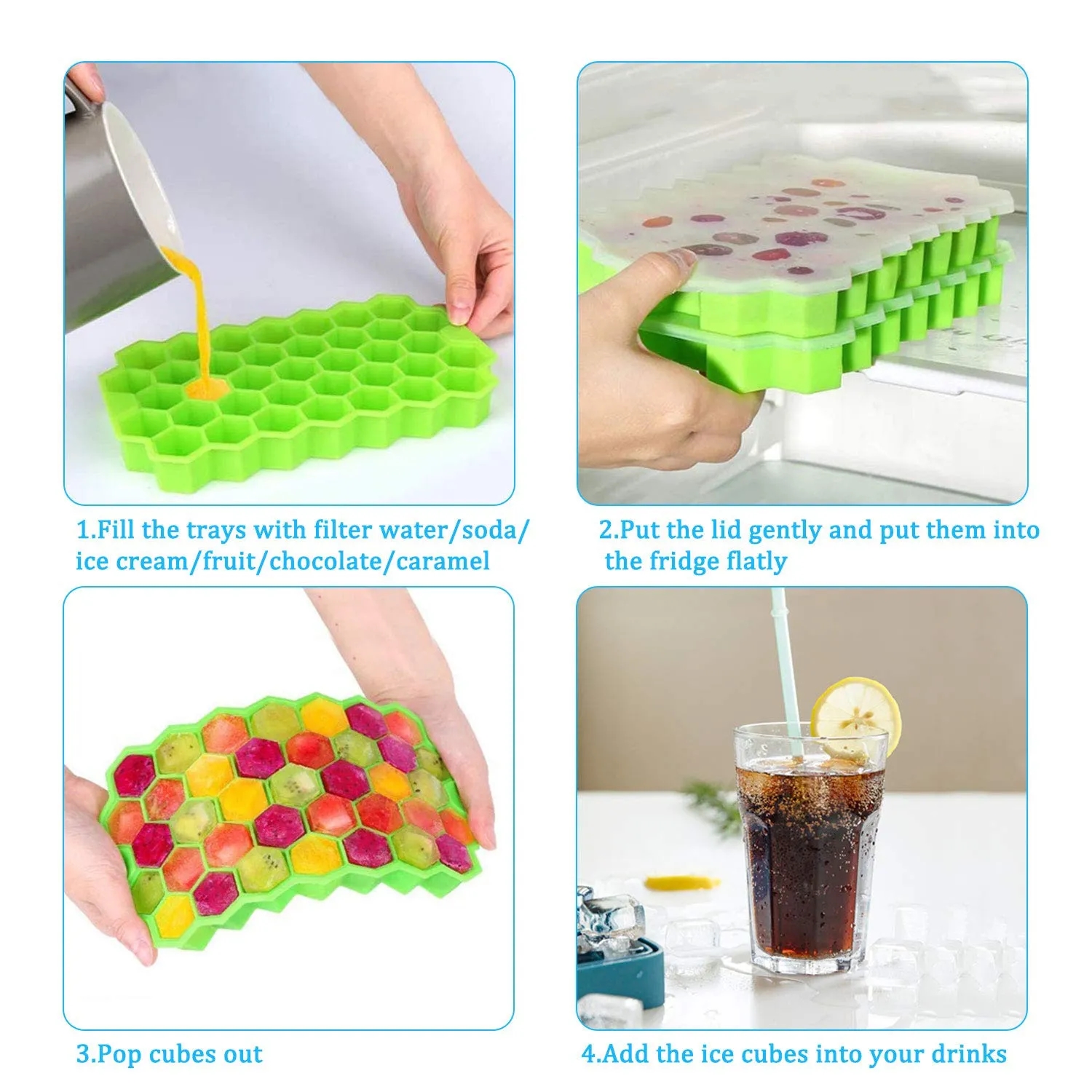 Honeycomb Silicone Ice Mold-37 PCS ICE 6