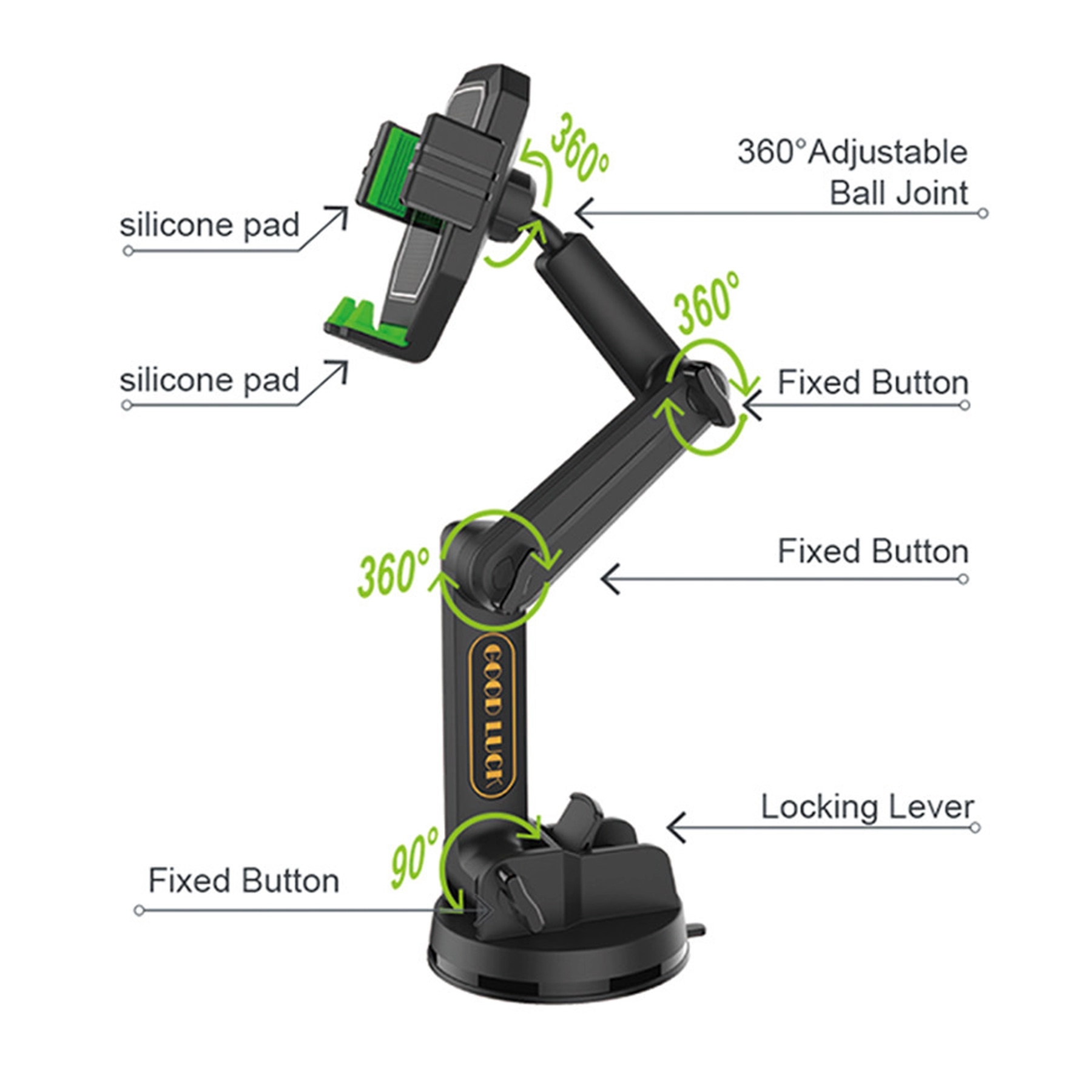 Universal Phone Mount For Car With Strength Suction Cup 1