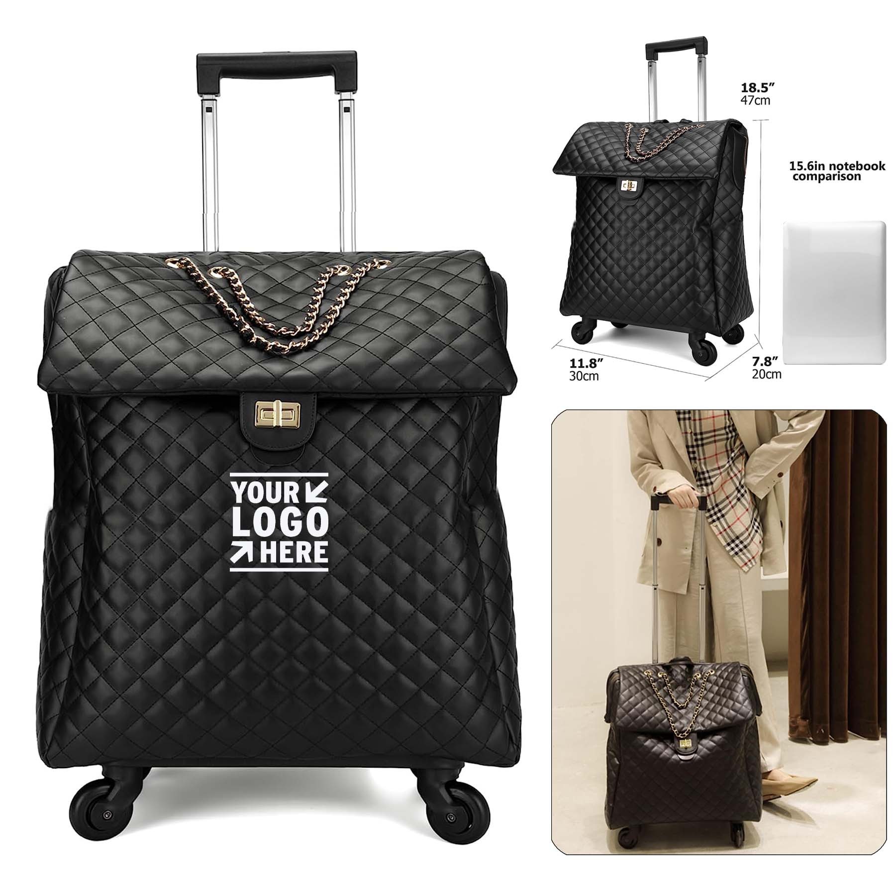 20Inch Leather Softside Durable Smooth Wheel Travel Luggage Bag 3