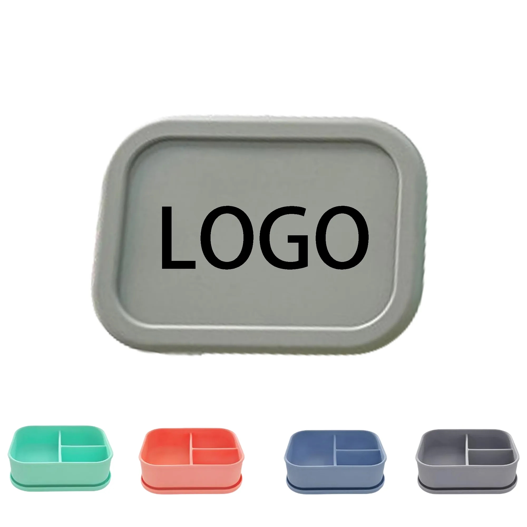 MOQ100 Custom Rectangle Silicone Lunch Box 2