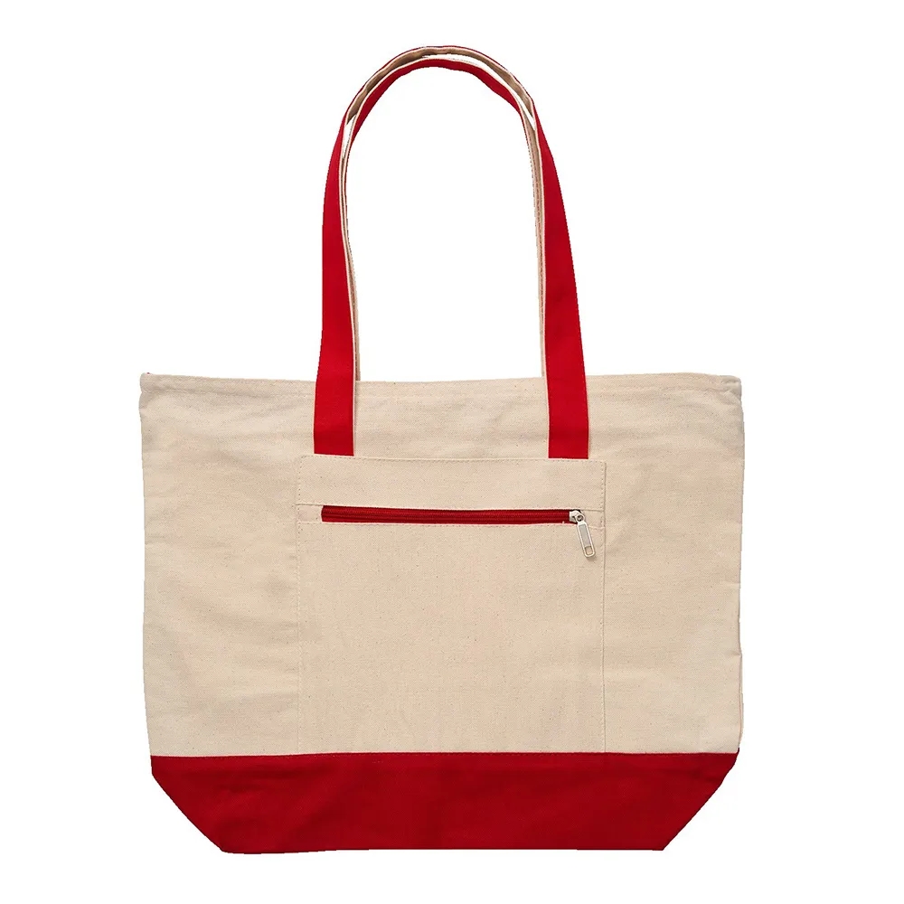 Custom Canvas Zippered Boat Tote Bag 3