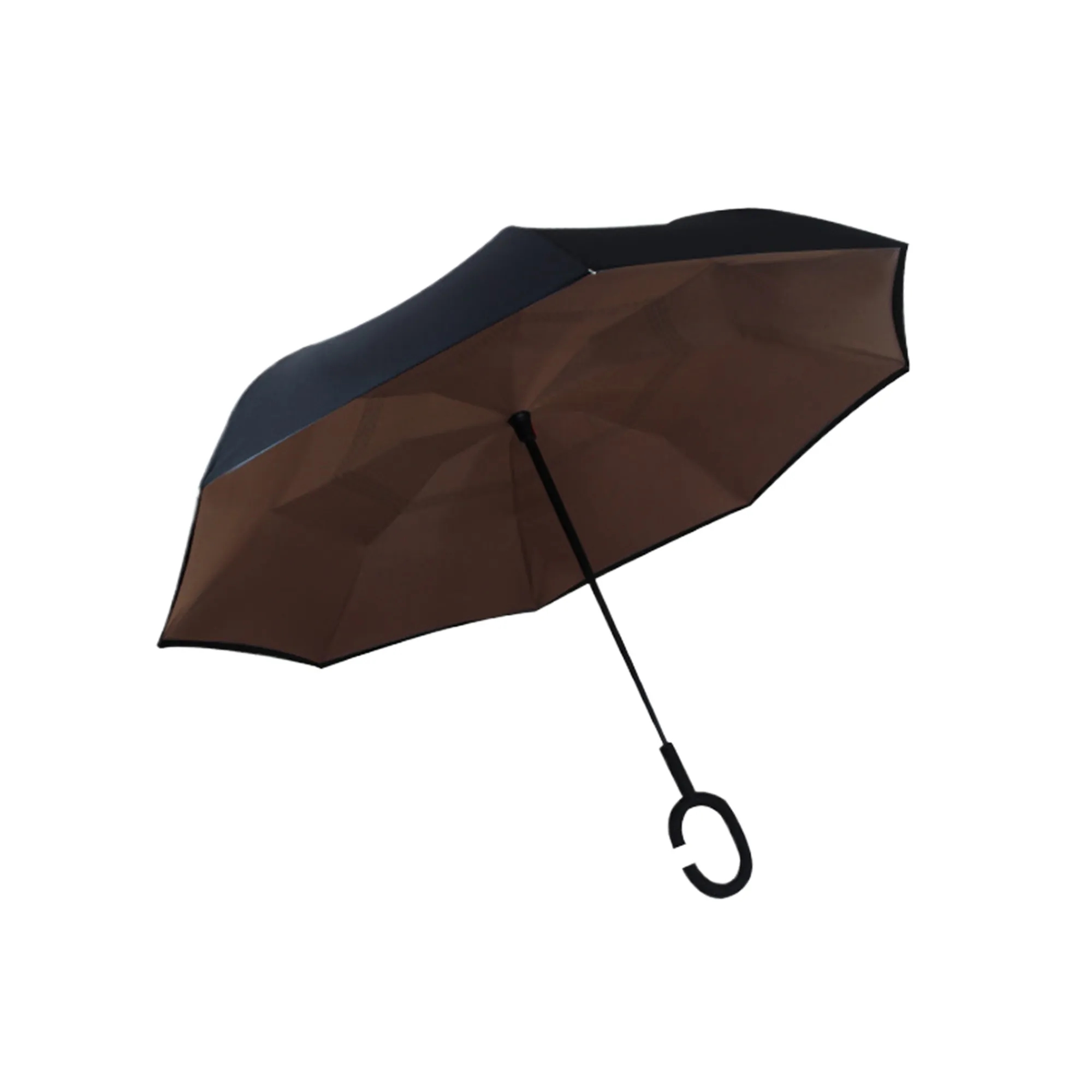 MOQ20 8 Rib C Handle Double Layer Reverse Umbrella 9