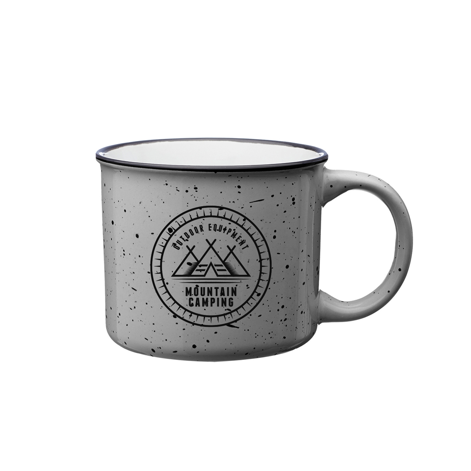 13 oz. Ceramic Campfire Custom Coffee Mug (1 Color Imprint) 9