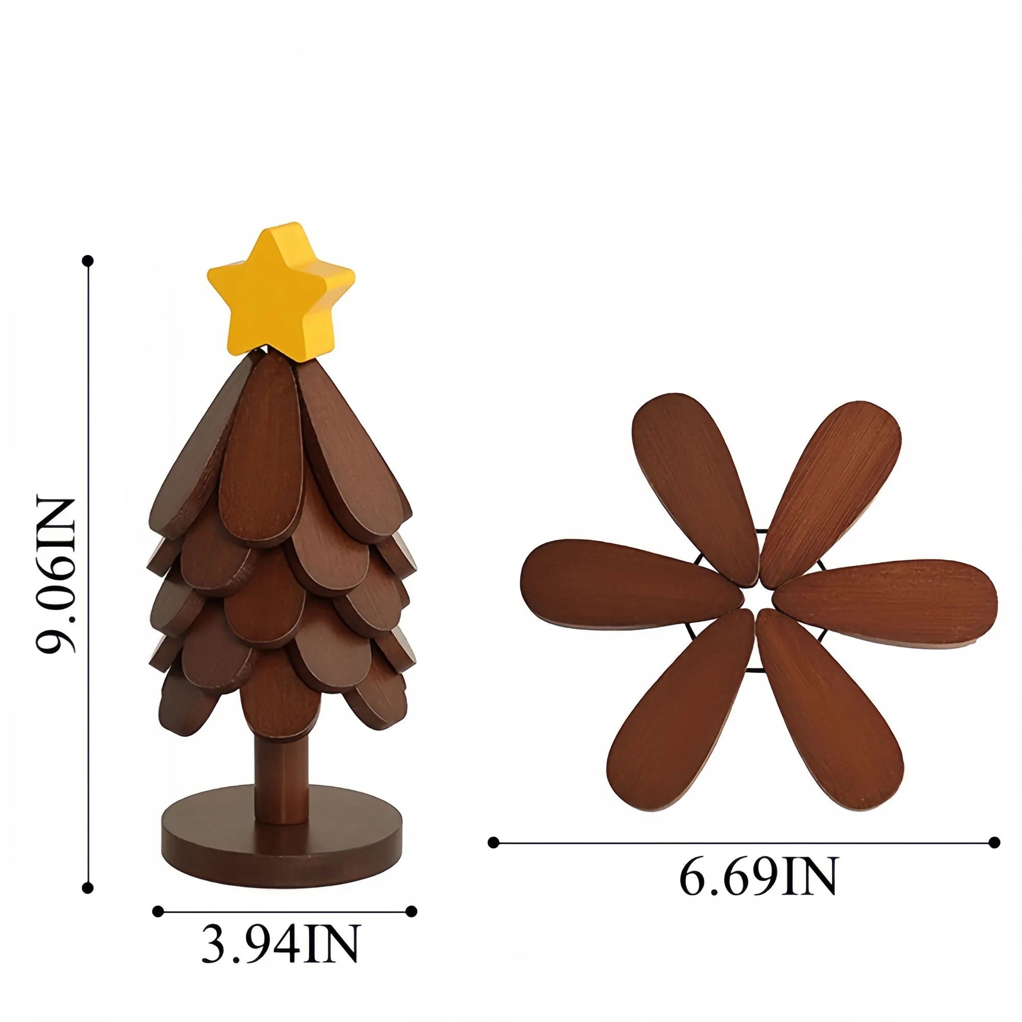 Festive Christmas Tree Solid Wood Heat Resistant Mat 2