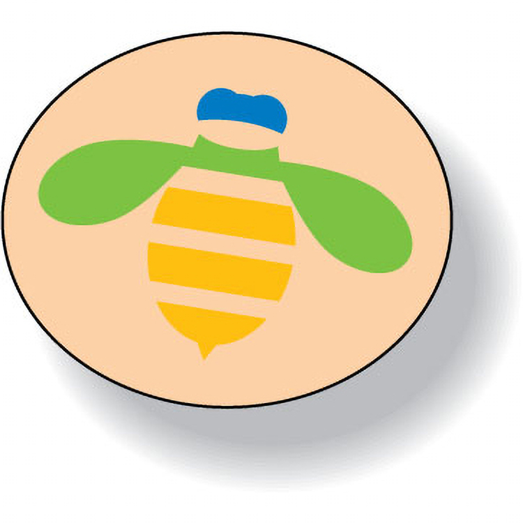 Fluorescent Orange Flexo-Printed Stock Oval Roll Labels (.625"x.75")