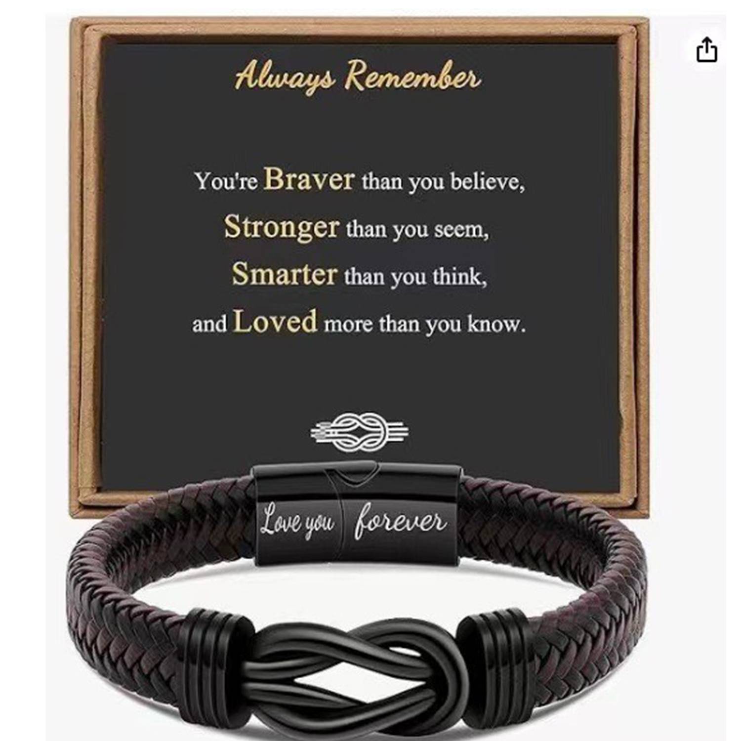 Handwoven Magnetic Buckle PU Leather Bracelet 5