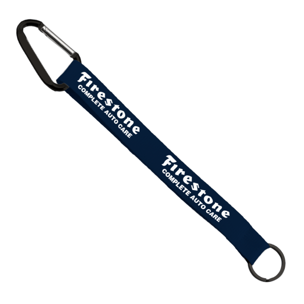 3/4" Sewn Polyester Keychain with Metal Split-Ring and Carabiner 69