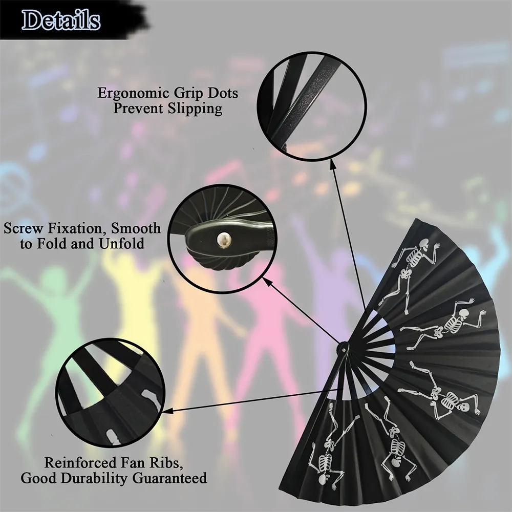 Black Folding Fans for Line Dancing Boots on The Ground 2