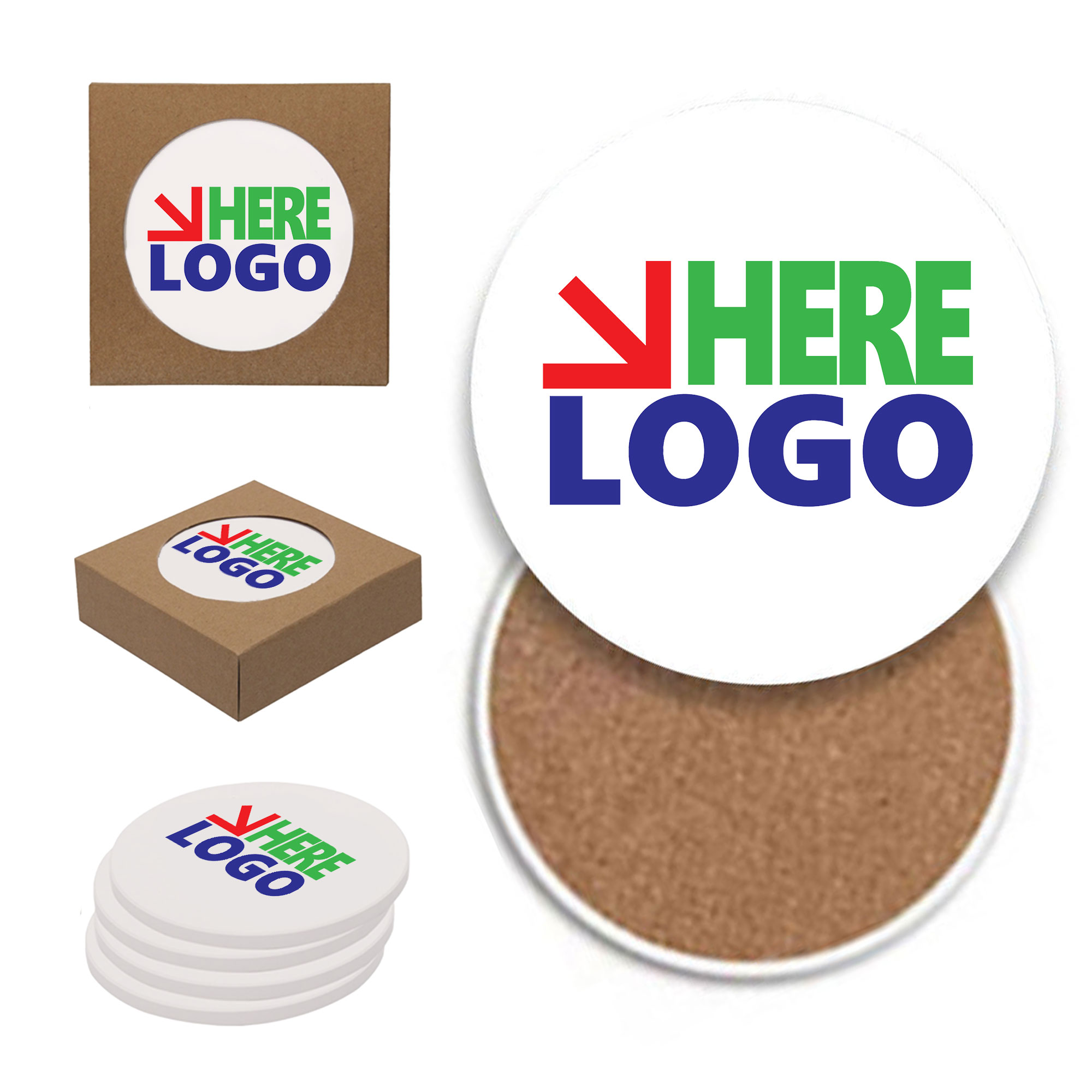 Absorbent Ceramic Stone Coaster 4" MOQ 10 1