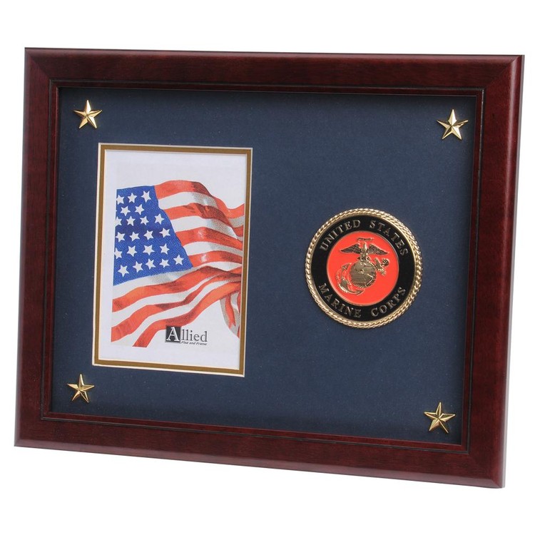 U.S. Marine Corps Medallion 5-Inch by 7-Inch Picture Frame with Stars 1