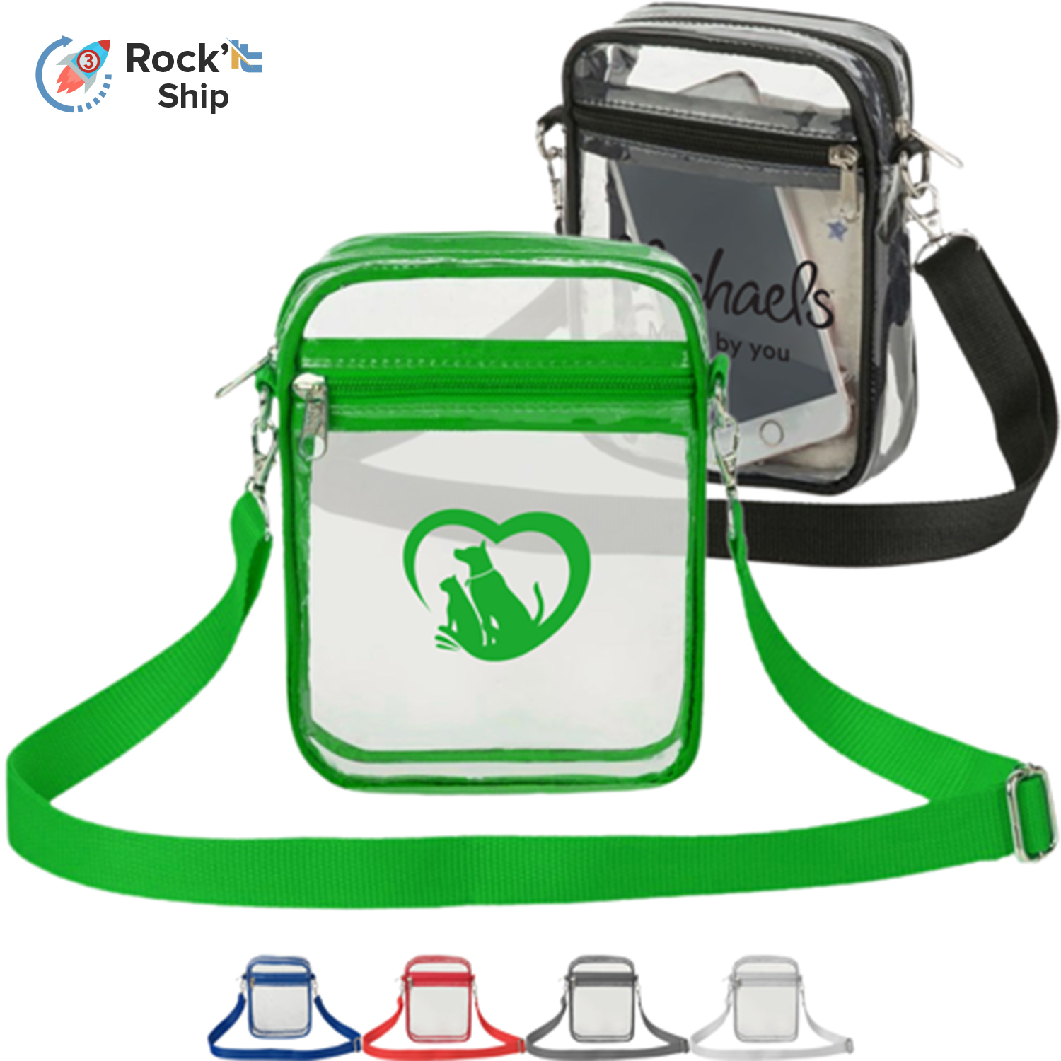 Rock'it 3-Day Messenger Handbag Clear PVC Transparent Crossbody Bag 10