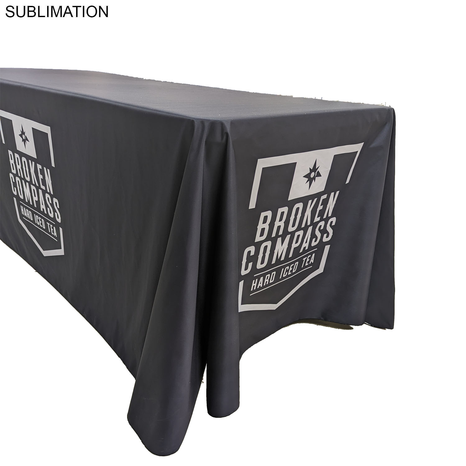 24Hr Express Ship - Sublimated PREMIUM Cloth for 6' table, Drape style, Closed Back, Rounded Corners 15