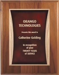 8" x 10" Cherry Finish Plaque with a Red Showtime Plate 2