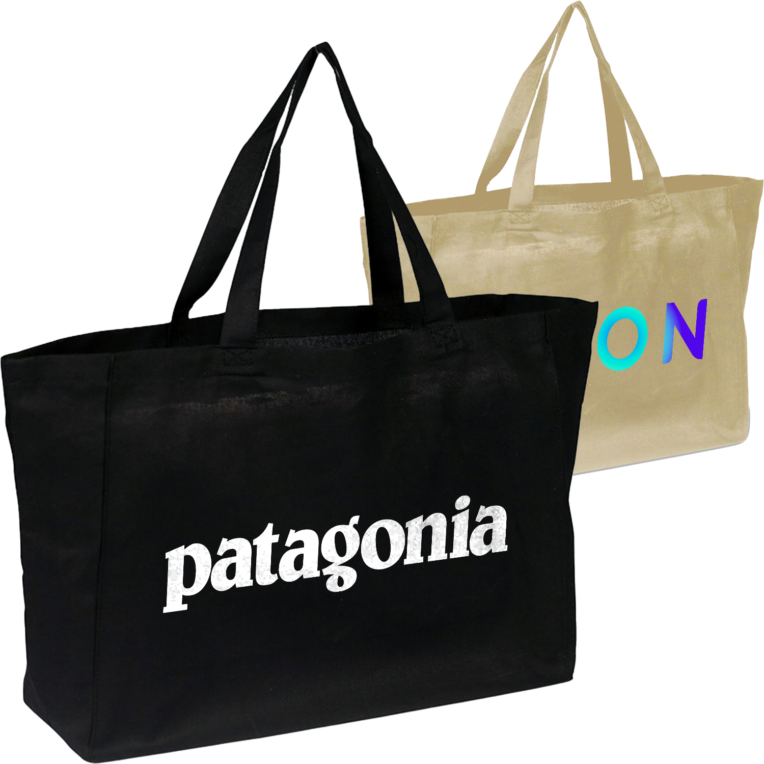 100% Cotton canvas Sheeting Shopper Tote Bag USA Decorated (16" x 12") 1