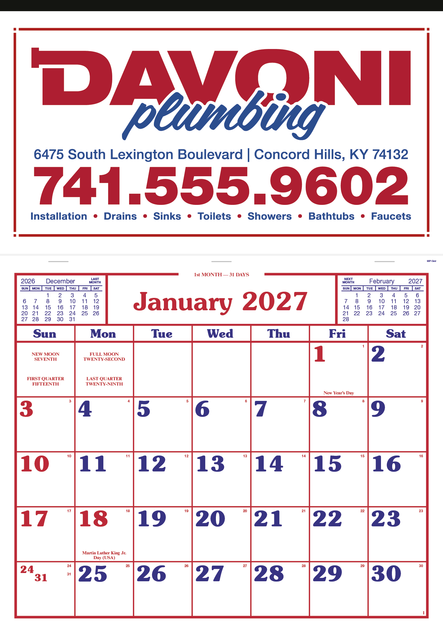 Skinner & Kennedy® Billboard Apron Calendar 7