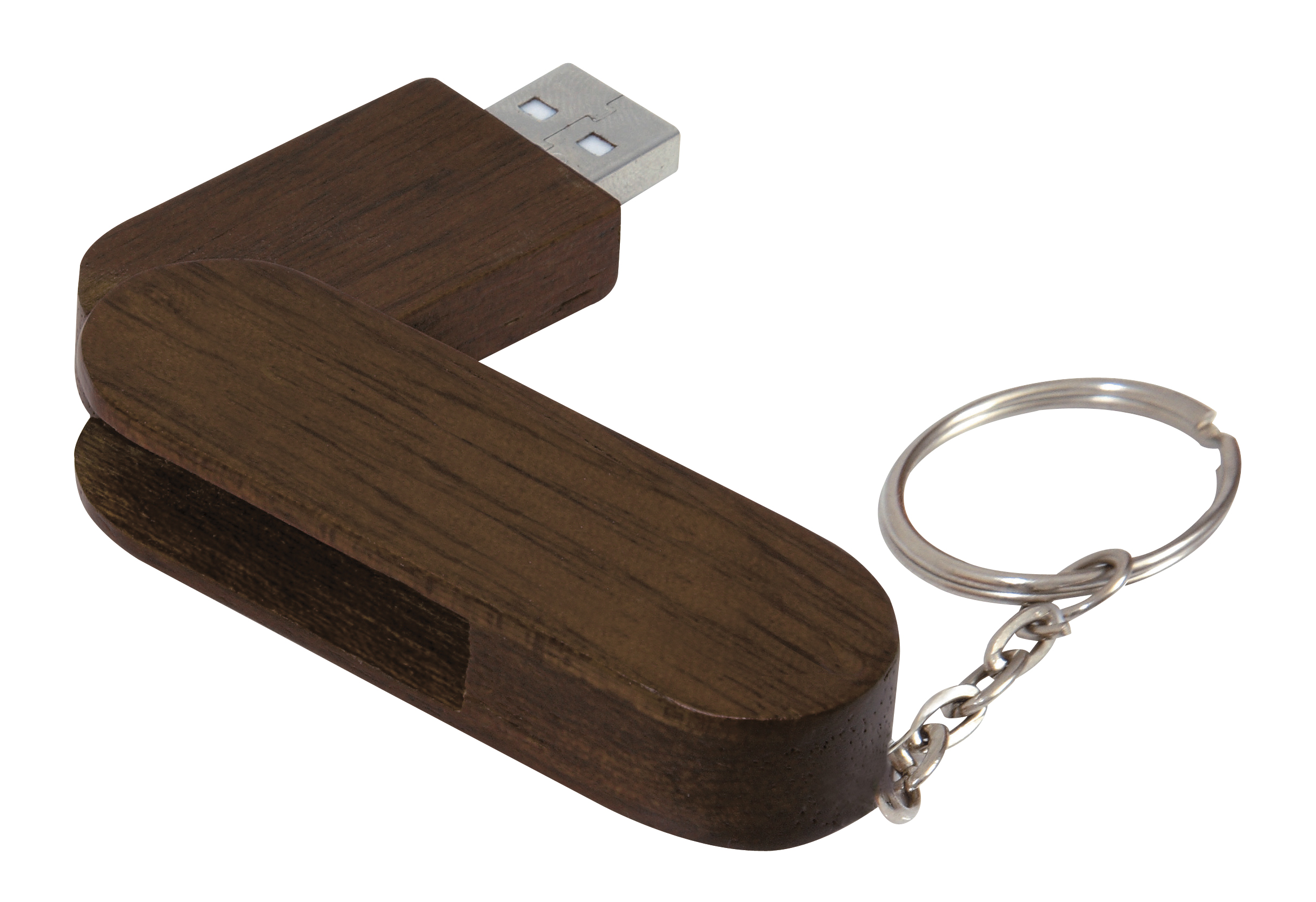 Universal Source® 16 GB Bamboo Bullet Keyring USB 2.0 Flash Drive