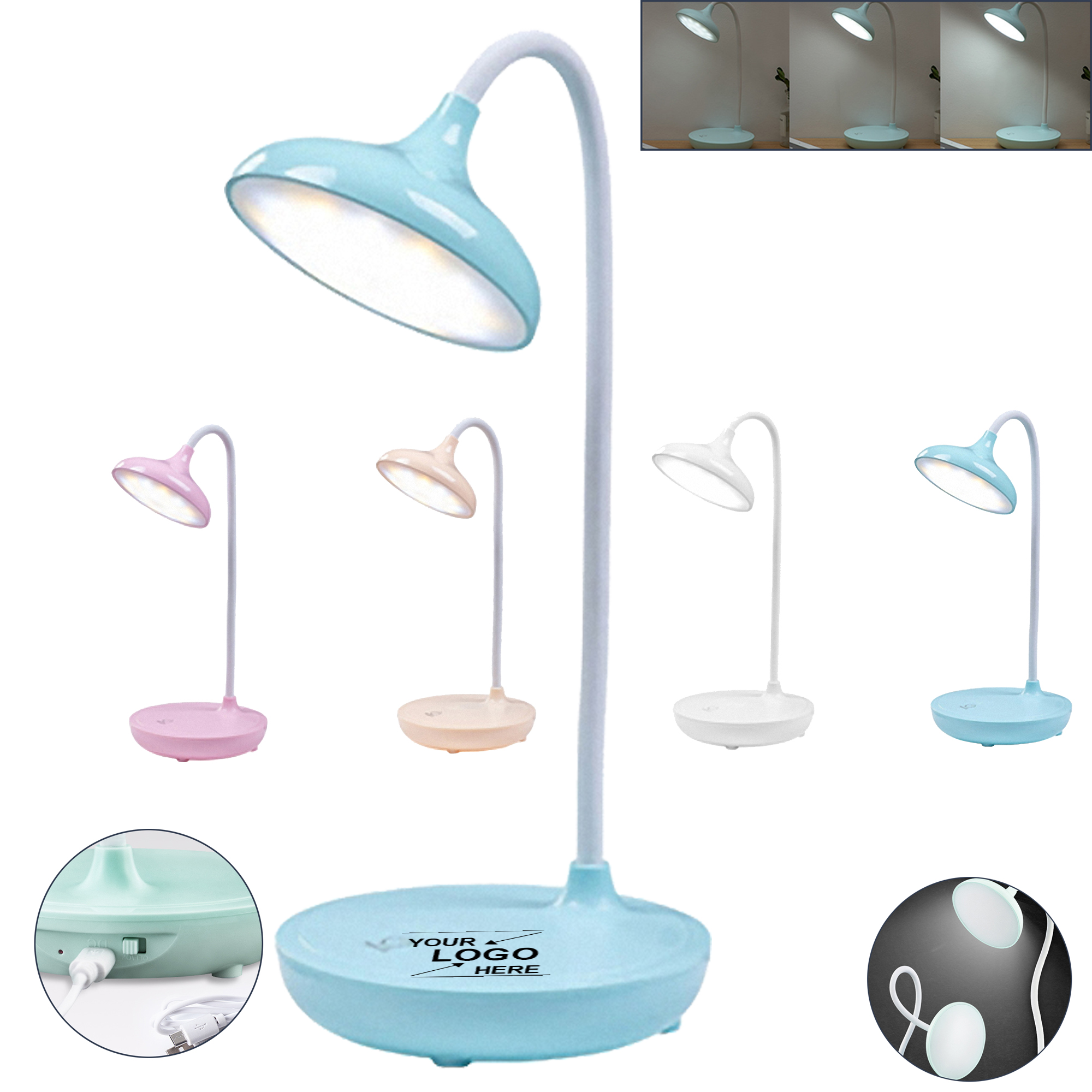 Wireless LED Desk Lamp with Rechargeable Battery 2
