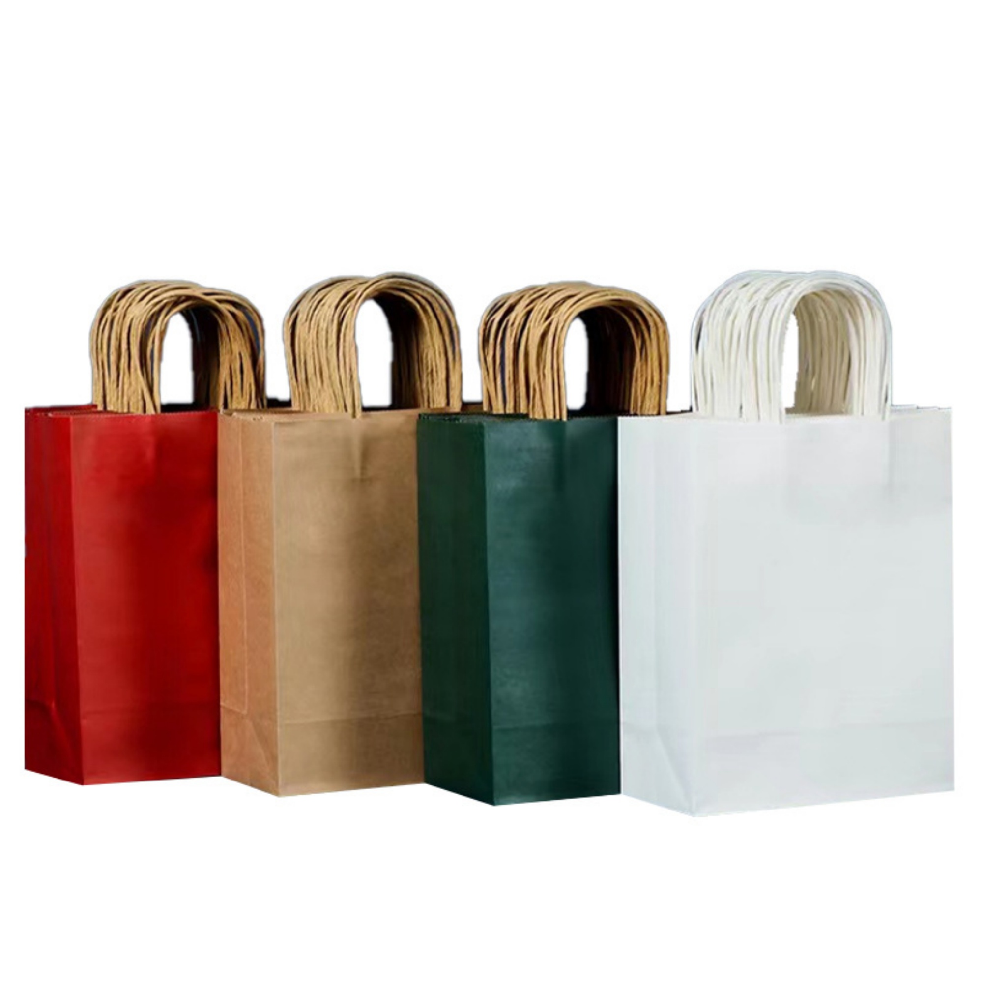 Eco Kraft Paper Tote Bag Handle Pouch 6