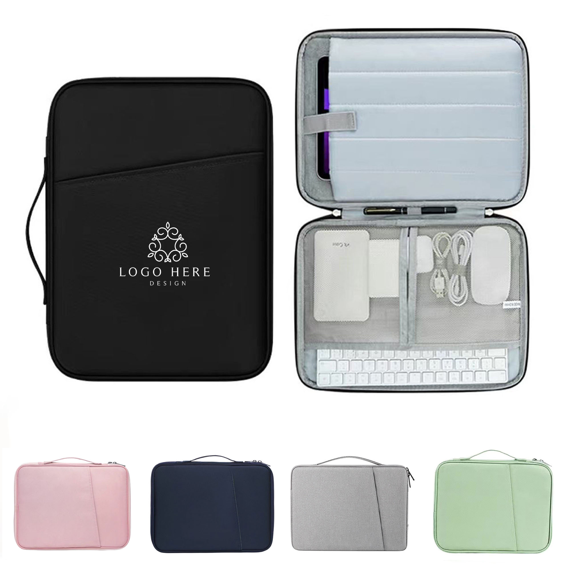 Oxford Laptop Sleeves w/ Front Accessory Pocket & Zipper 1