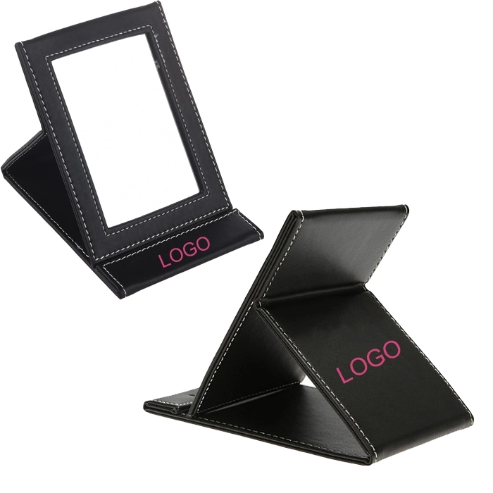 Foldable Square PU Leather Cosmetic Mirror 2