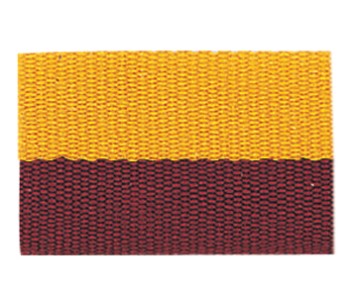 Maroon/Gold "V" Neck Ribbon with Clip, 1 1/2" wide 1