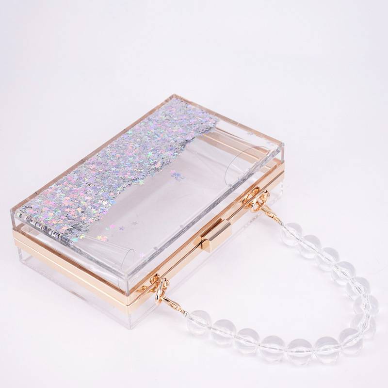 Transparent Quicksand Acrylic Square Bag 6