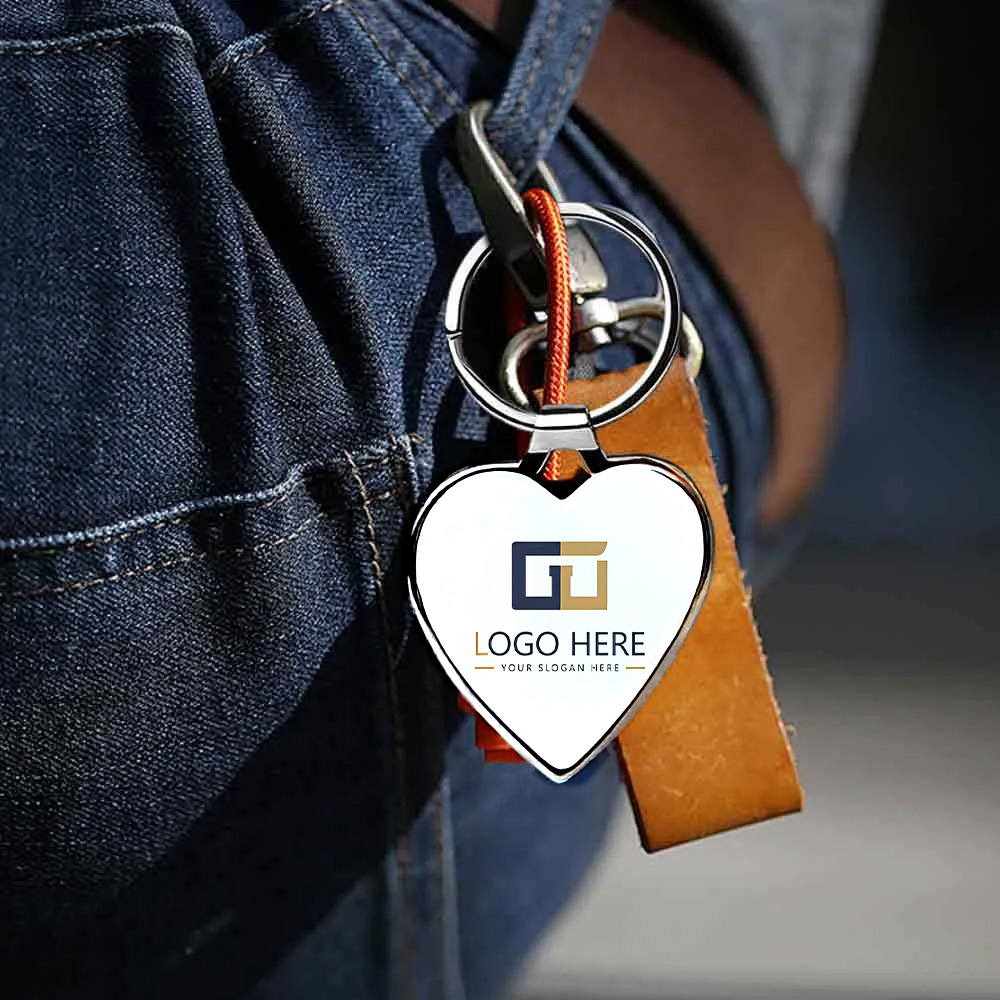 Heart Shape Stainless Steel Keychain With Photo 3