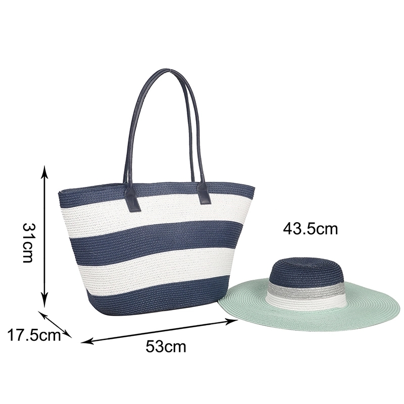 Natural Straw Bag Hand Woven Round Handle Handbags Retro 3