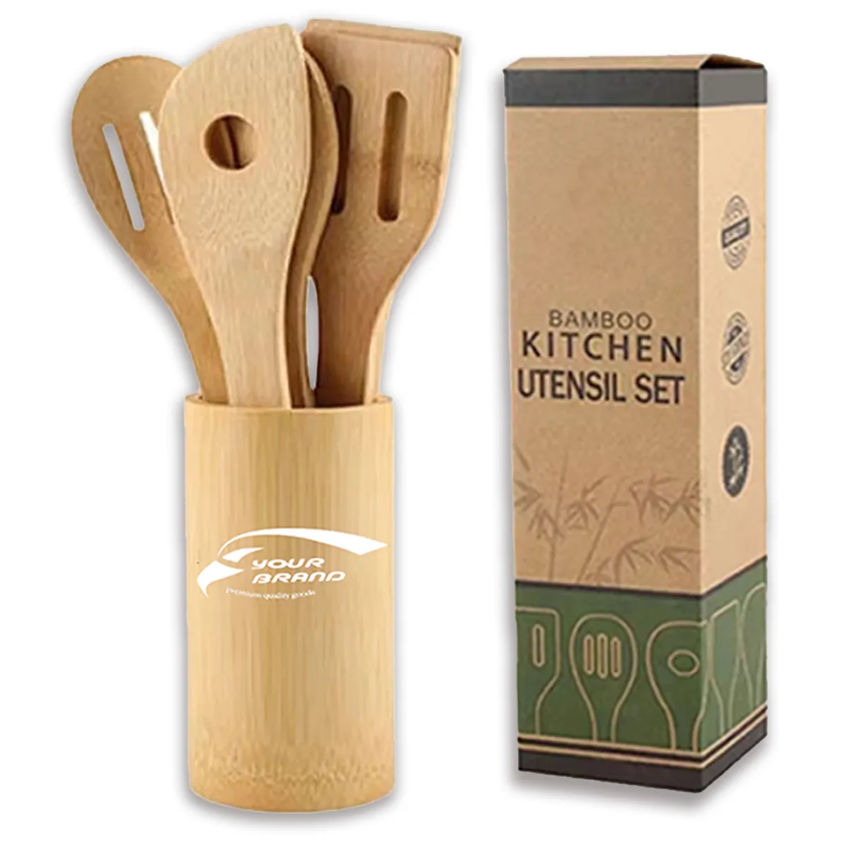 Home Use Healthy Bamboo kitchen Utensil Set With Packing Box 3