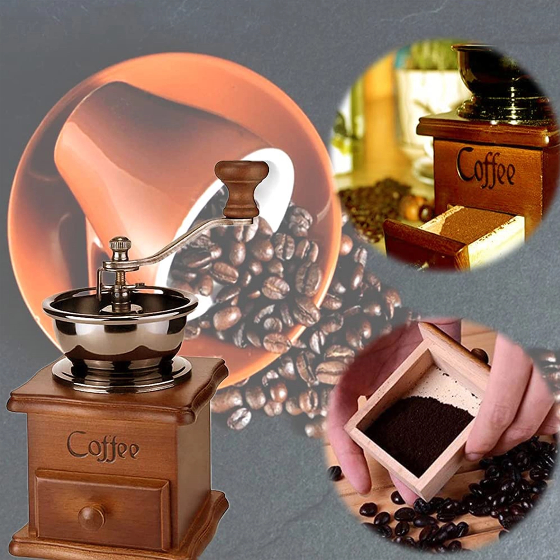 Manual Coffee Grinder, Vintage Style Great Gift 6