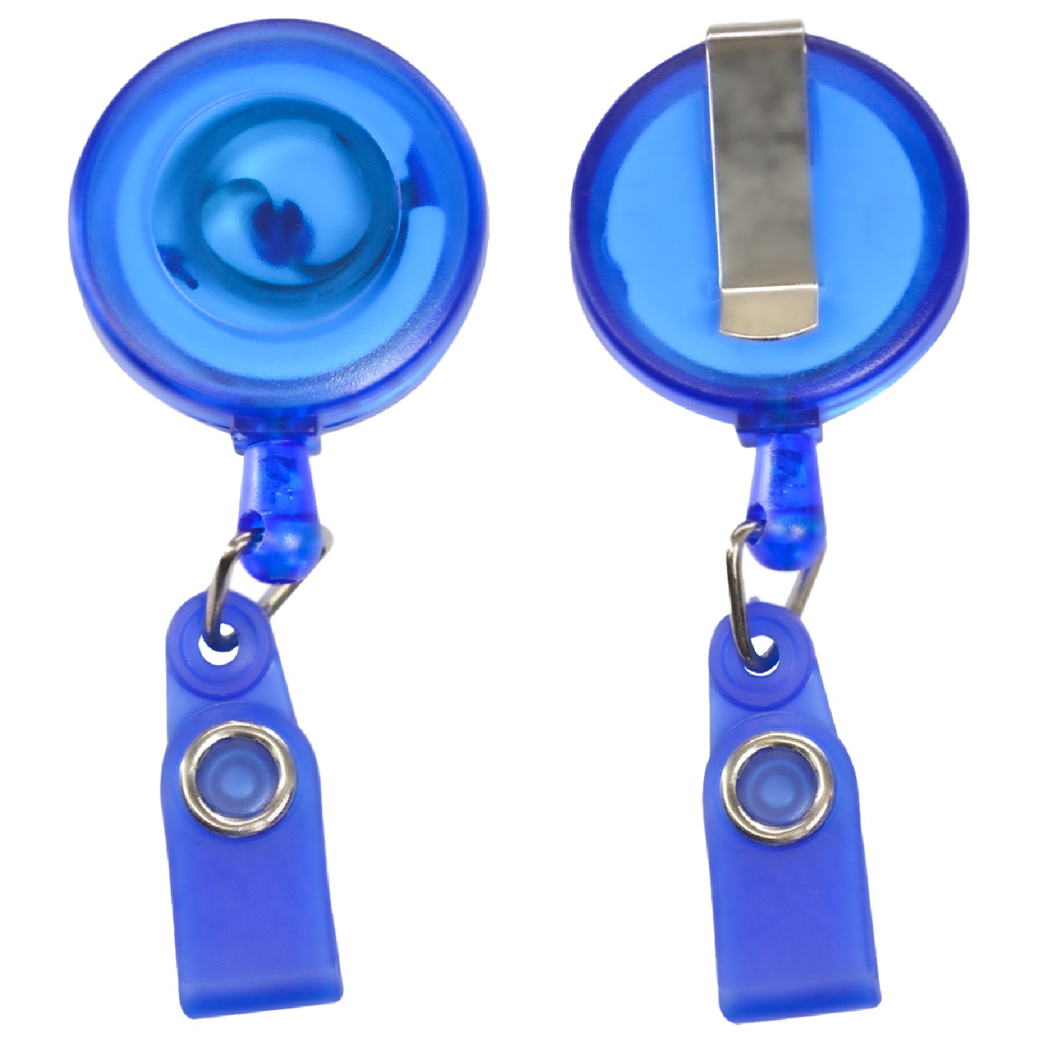 Round Transparent Badge Reel Holder w/ Match Color String & Strap