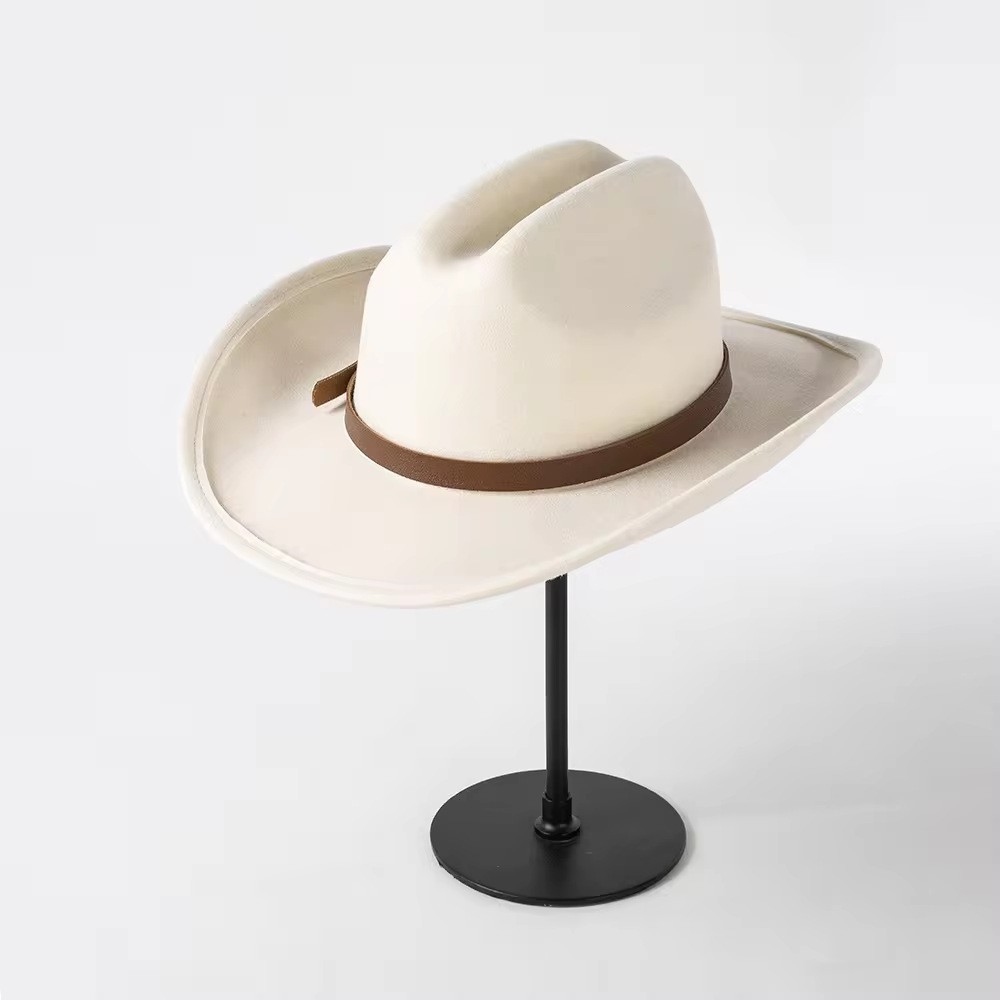 Unisex Classic Western Cowboy Men Felt Wide Brim Hats 1