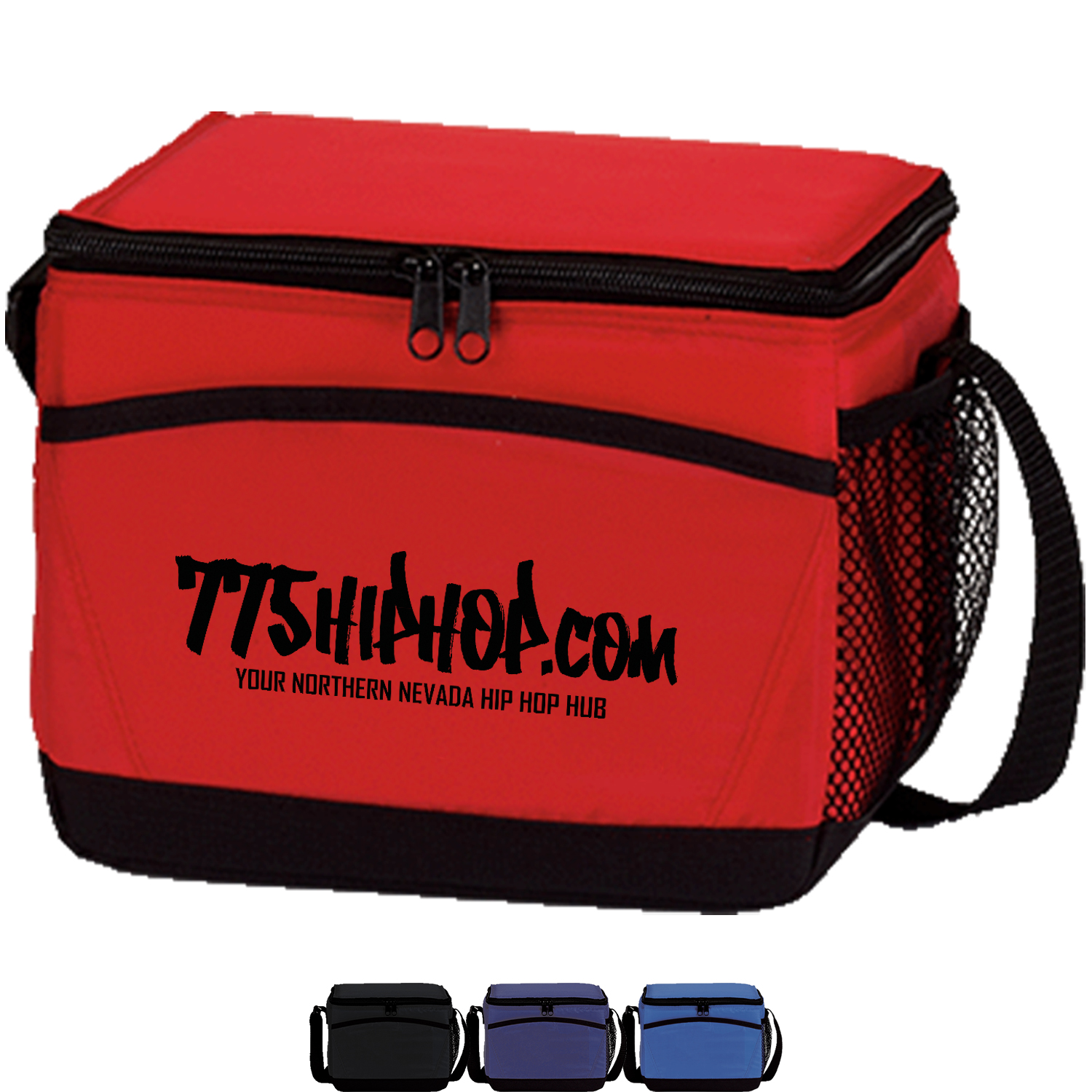Premium Insulated 6 Pack PEVA Lunch Cooler Bag w/ Front Pocket & Side Mesh (8.5" x 6.5" x 5.75") 2