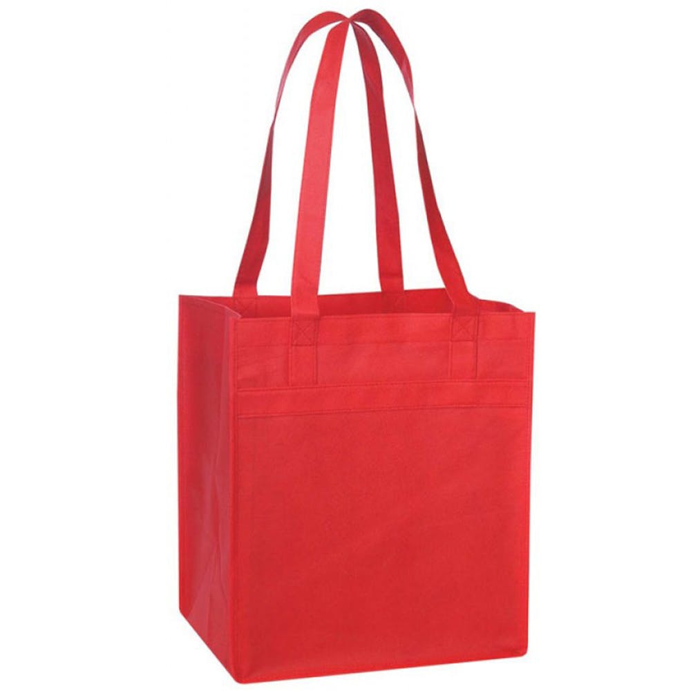 Non-Woven Totes - Flat Bottom Red 2