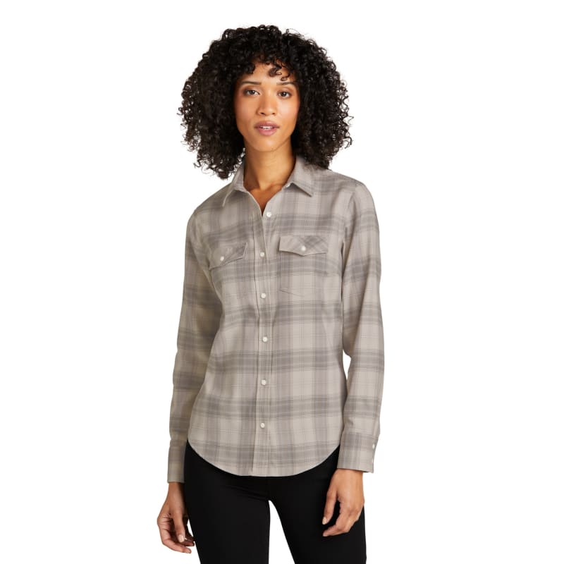 Port Authority Ladies Long Sleeve Ombre Plaid Shirt 16