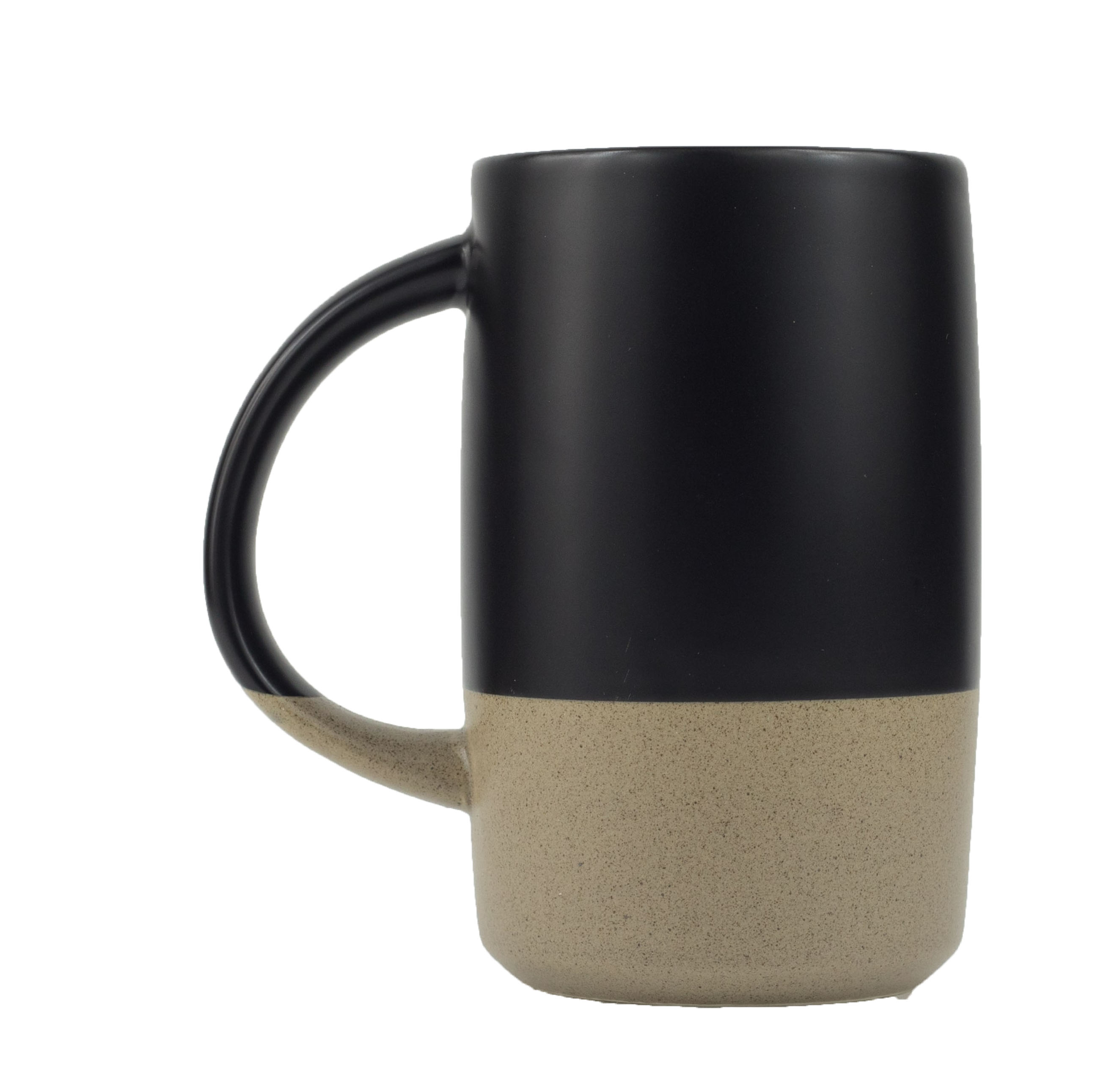 Madison 17oz 2-Toned Ceramic Mug with Handle (Black)
