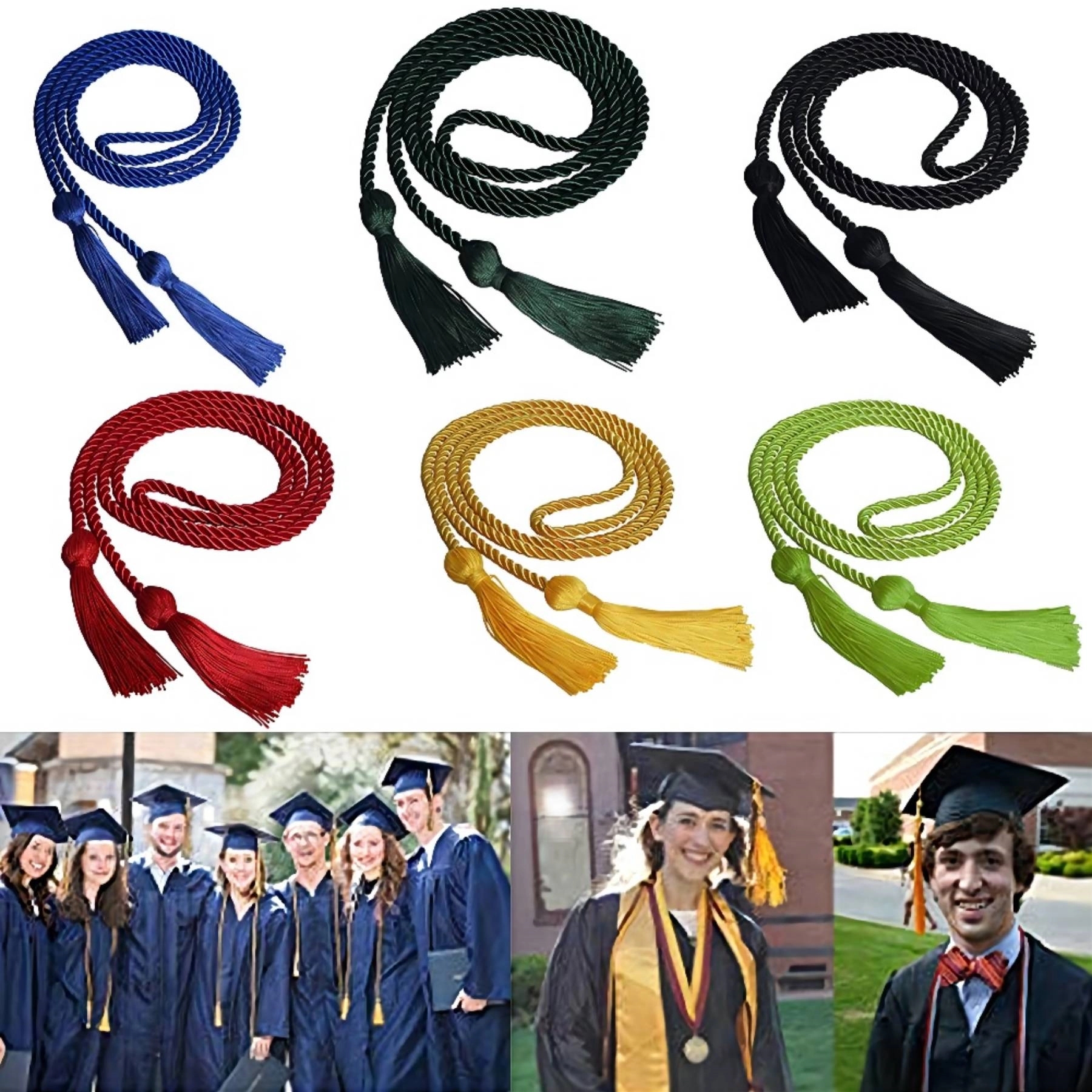 Graduation Honor Cord w/ 4'' Tassels 2