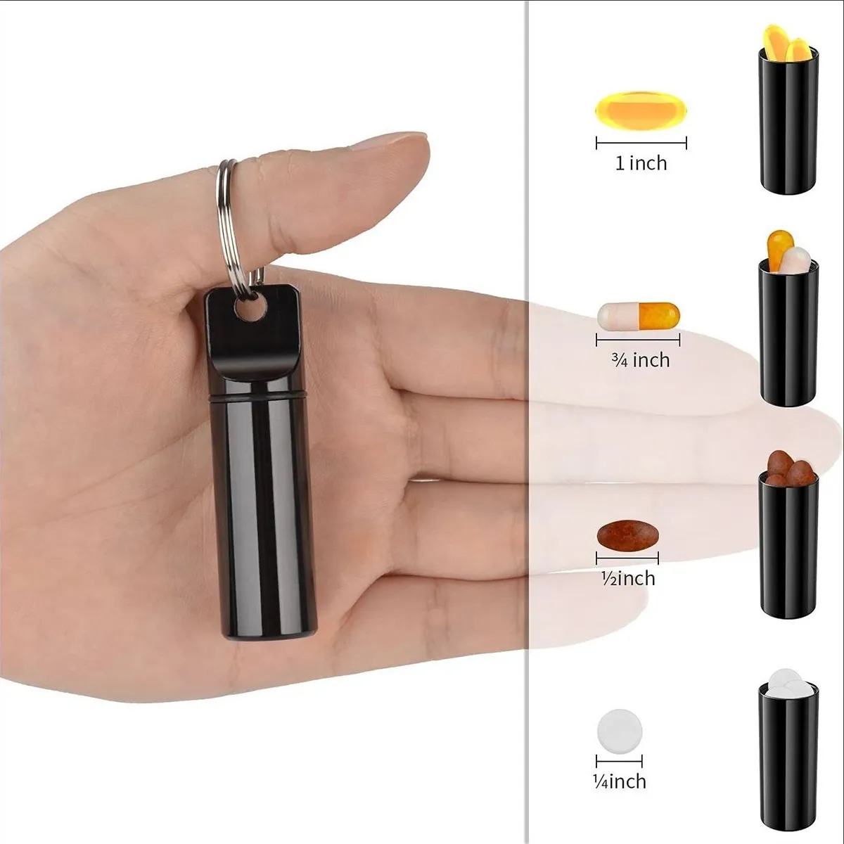 Small Portable Pill Box Organizer Case Container Keychain 2