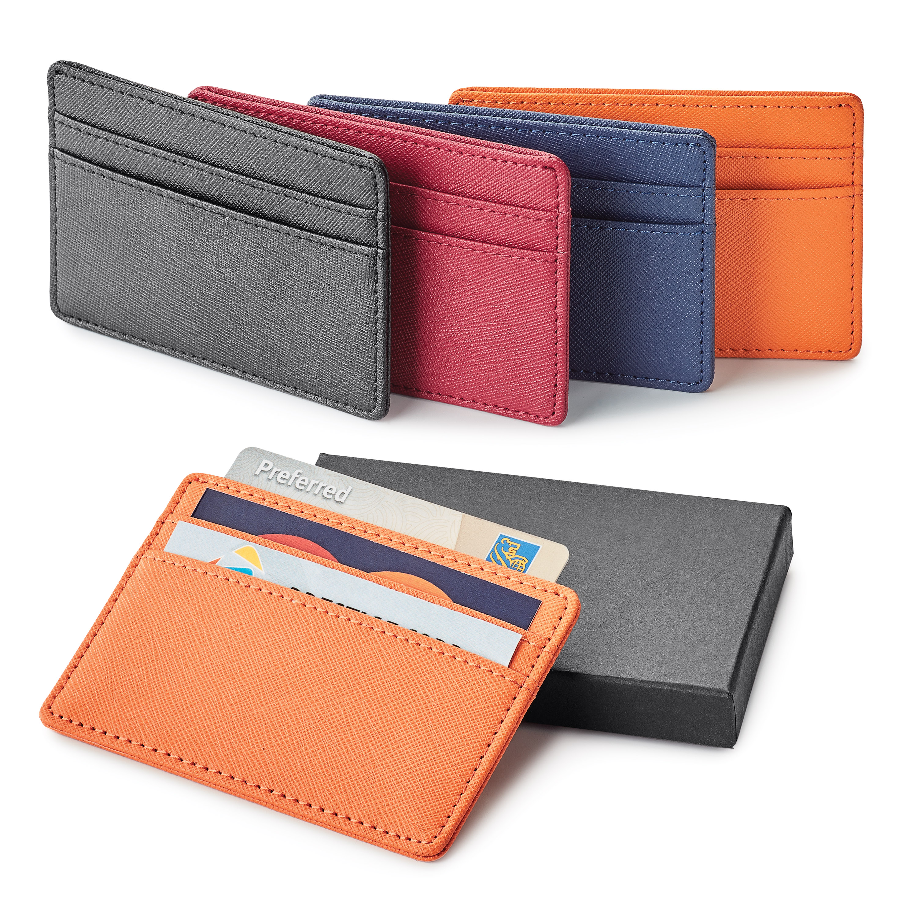 Genuine leather rfid card holder