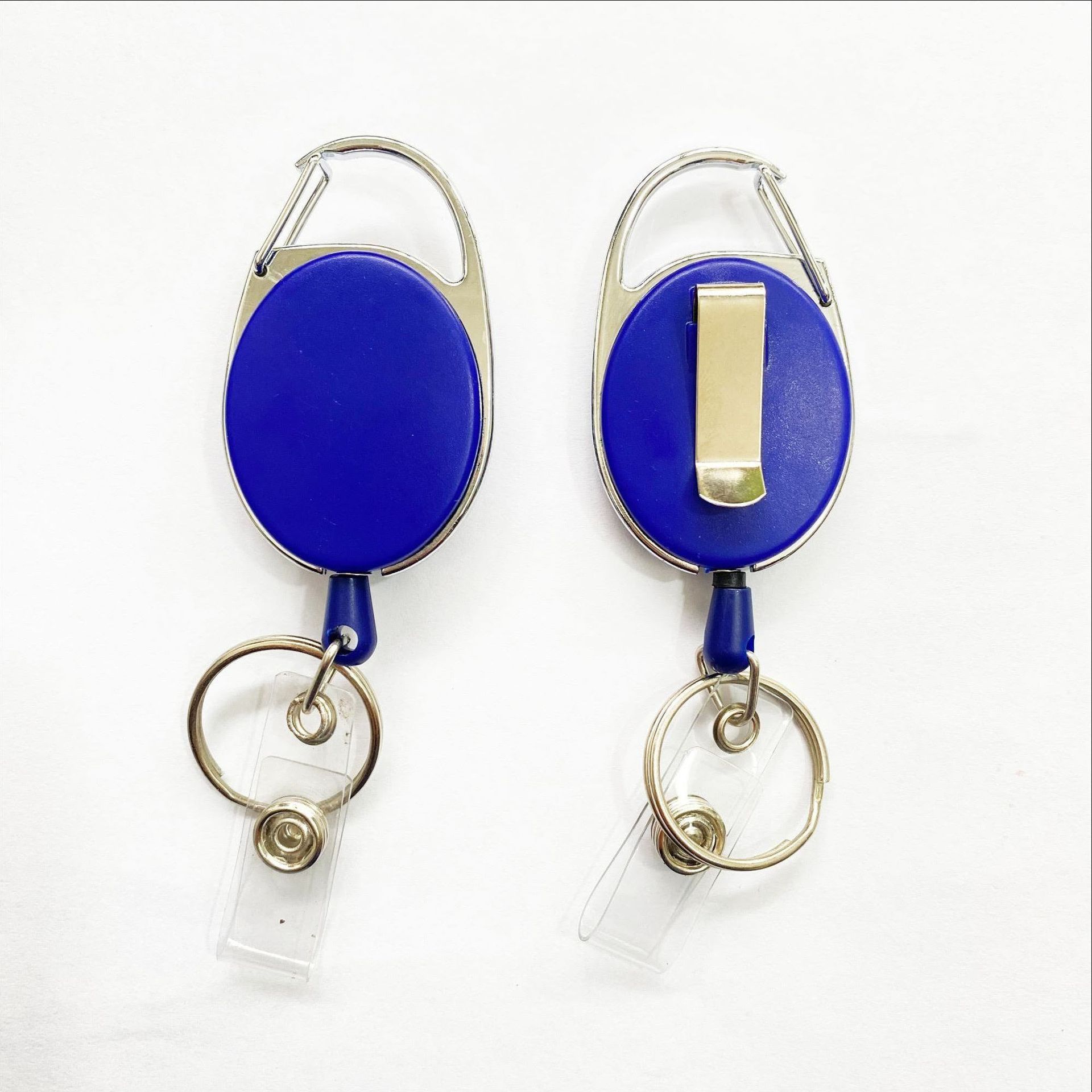 Retractable Badge Holder W/ Carabiner Clip & Keychain 7