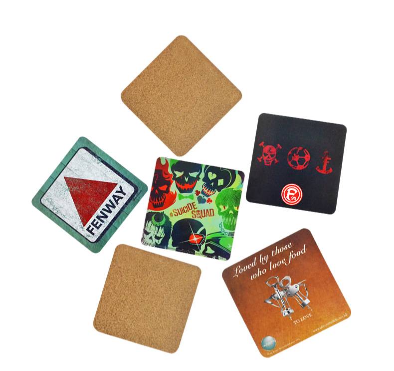 Custom Square Absorbent Cork Coasters 3