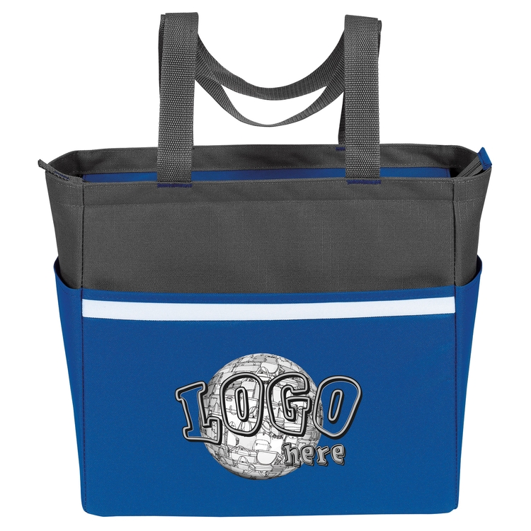 Two-Tone Accent Zip Tote 1