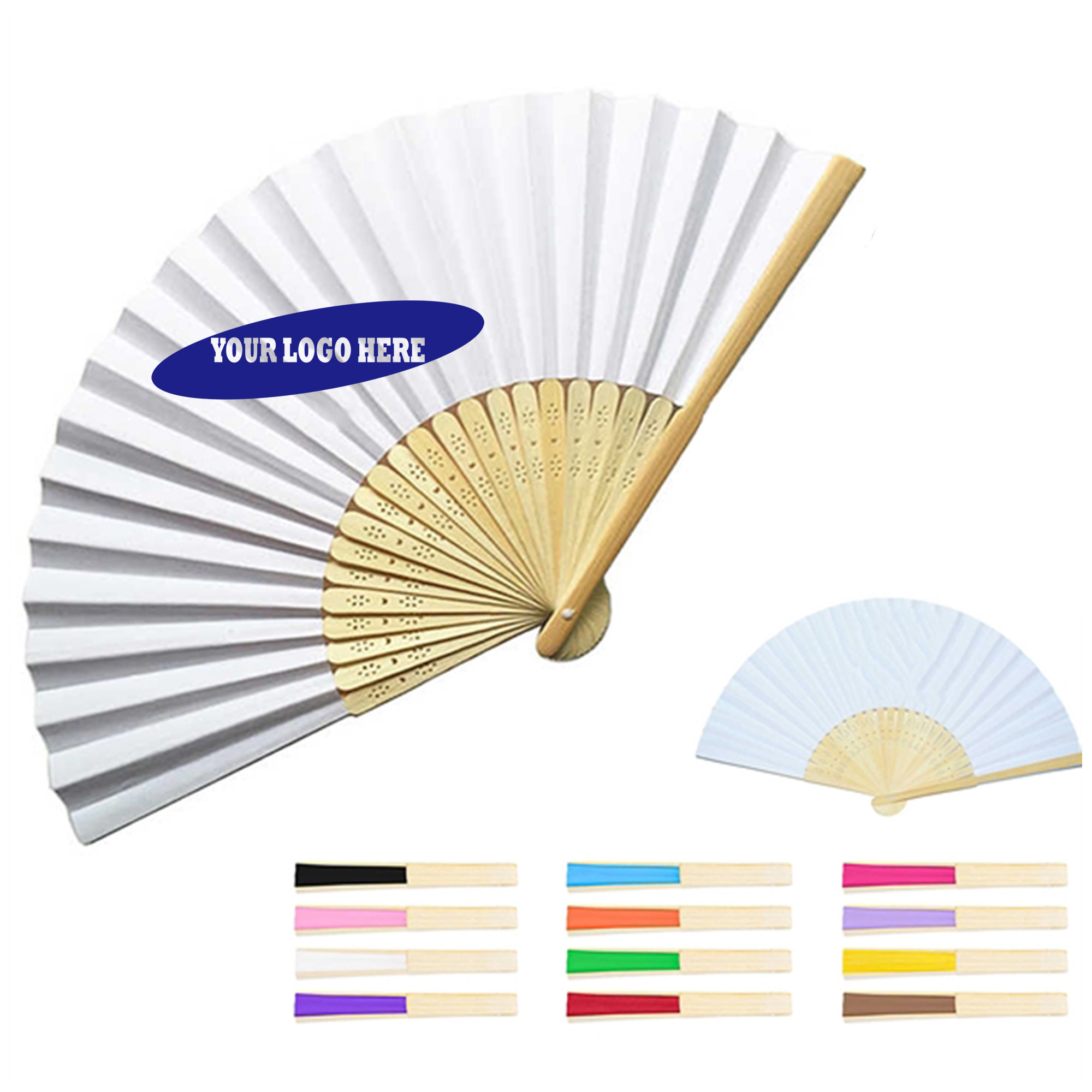 Bamboo Cloth Folding Hand Fan 2