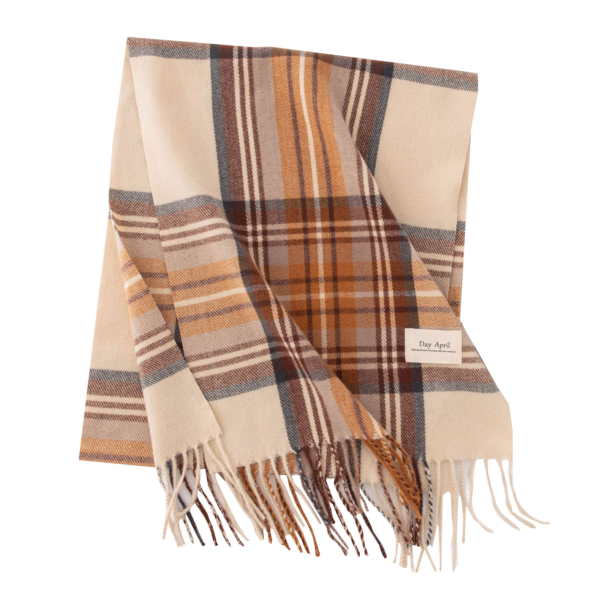 Christmas Plush Tassel Plaid Scarf Winter 3