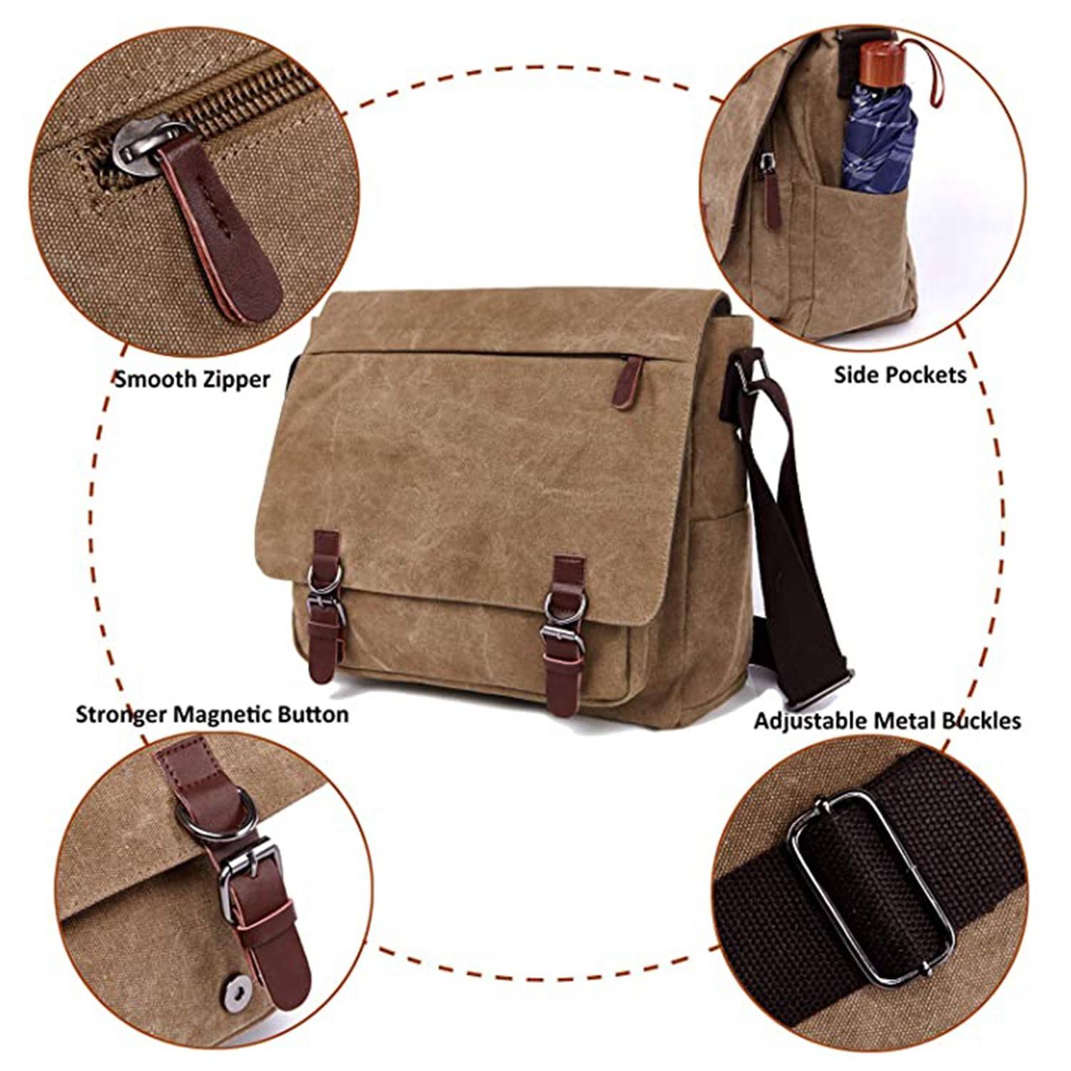 Canvas Messenger Shoulder Bag 2