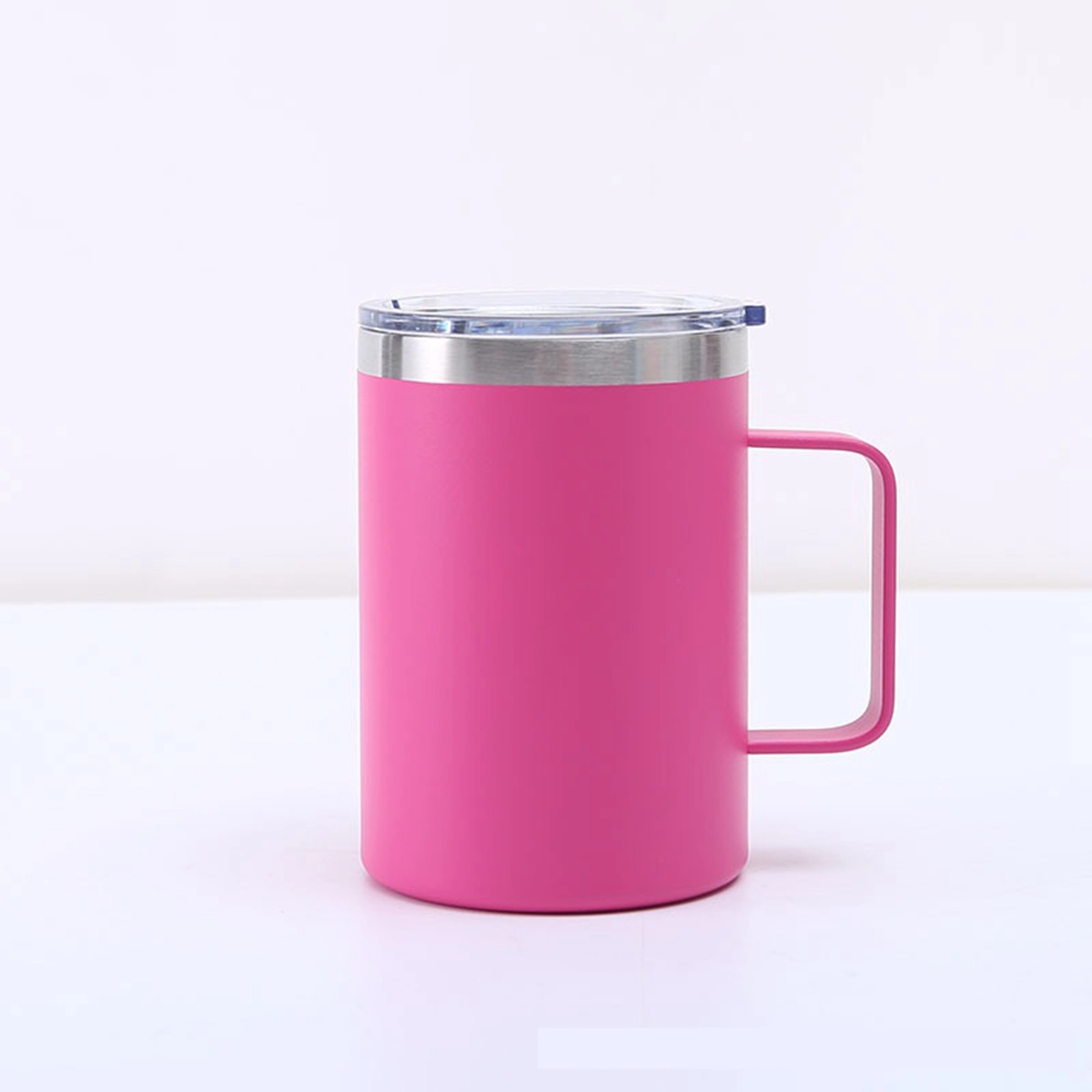16 Oz. Vacuum Stainless Steel Coffee Mug with Handle & Lid 12