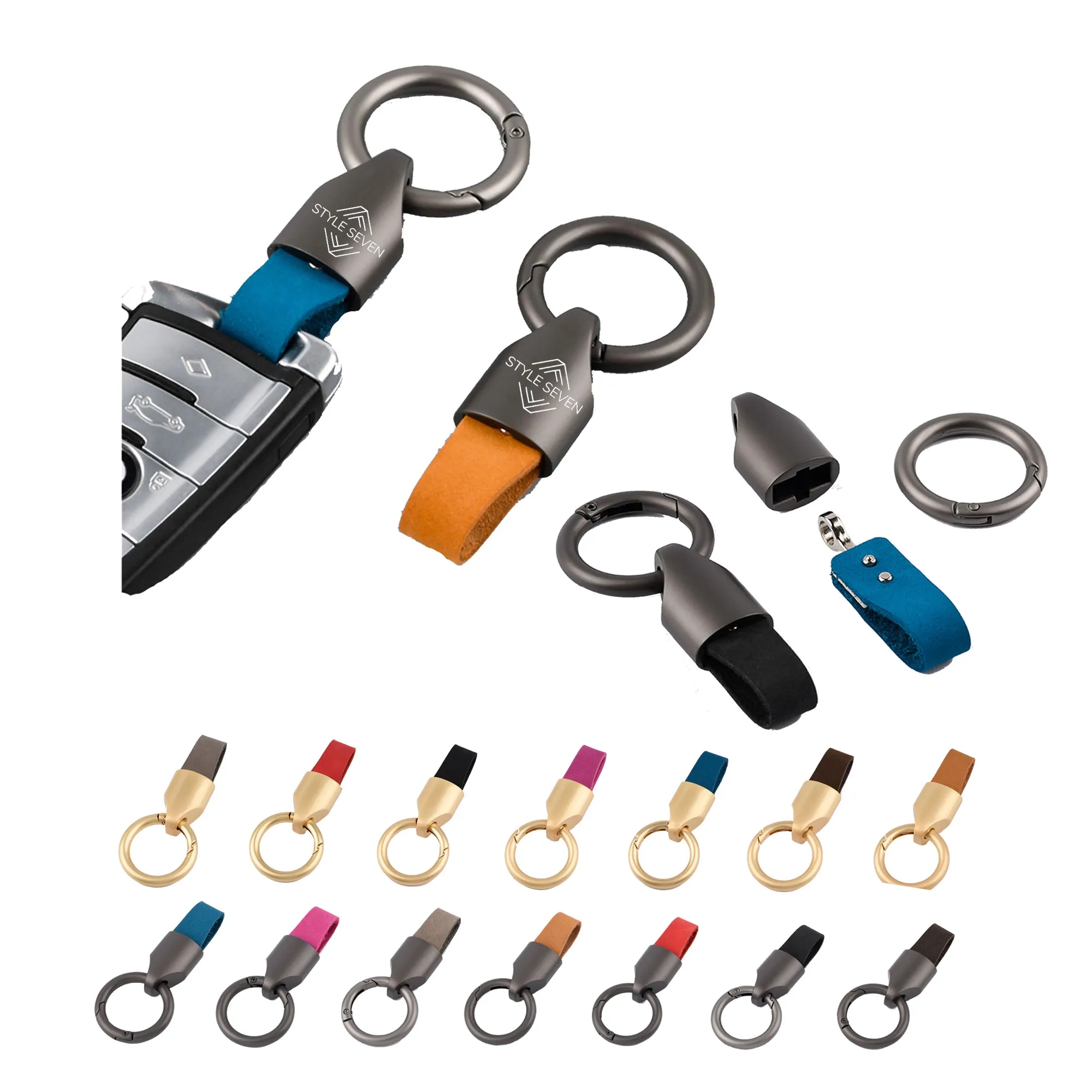 Genuine Leather Keychain for Car Home Key Ring