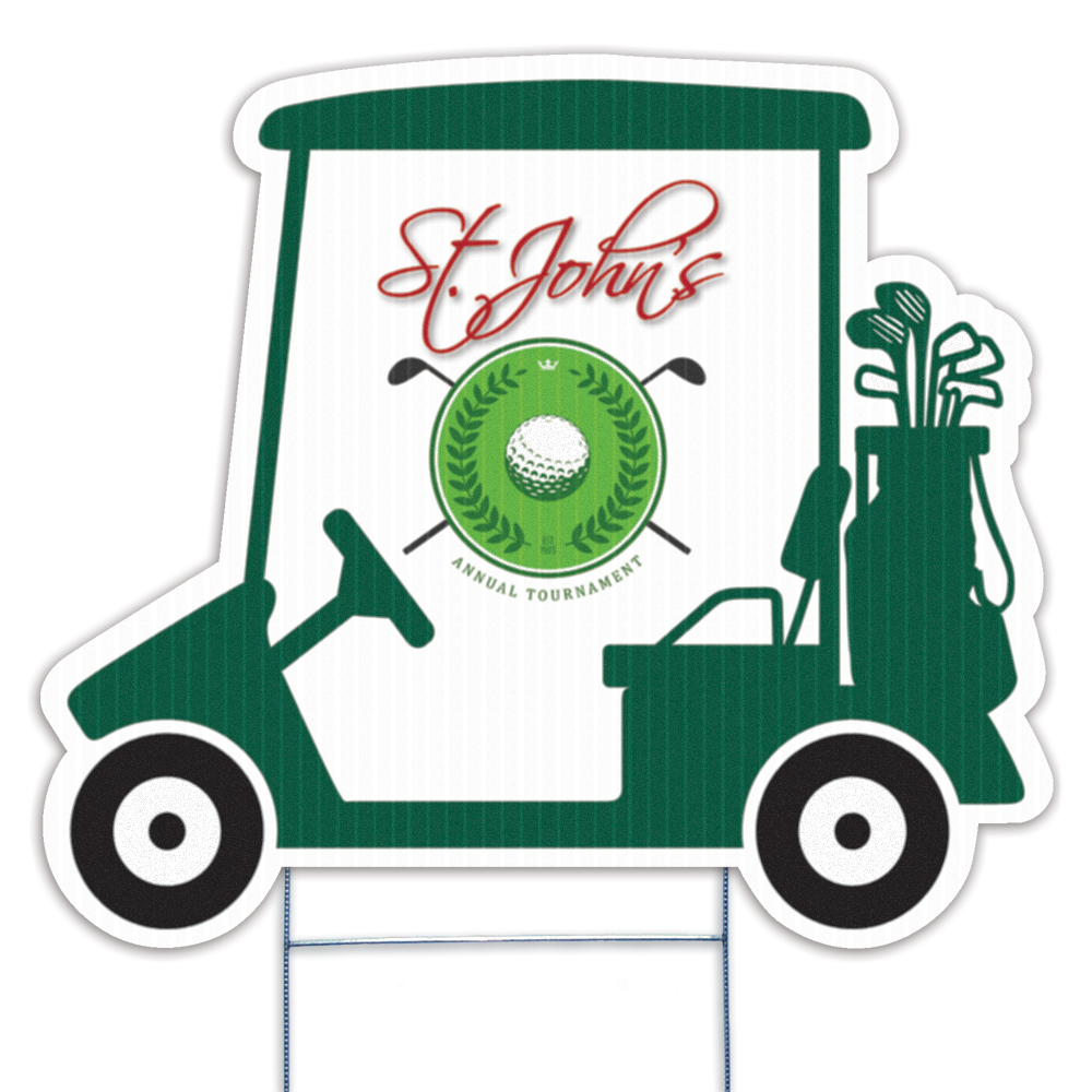 Golf Cart Yard Sign, Full Color